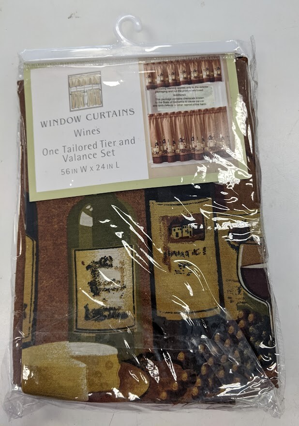 CHF & You Wines Tier and Valance Curtain Complete Window Set 56″W x 24″L