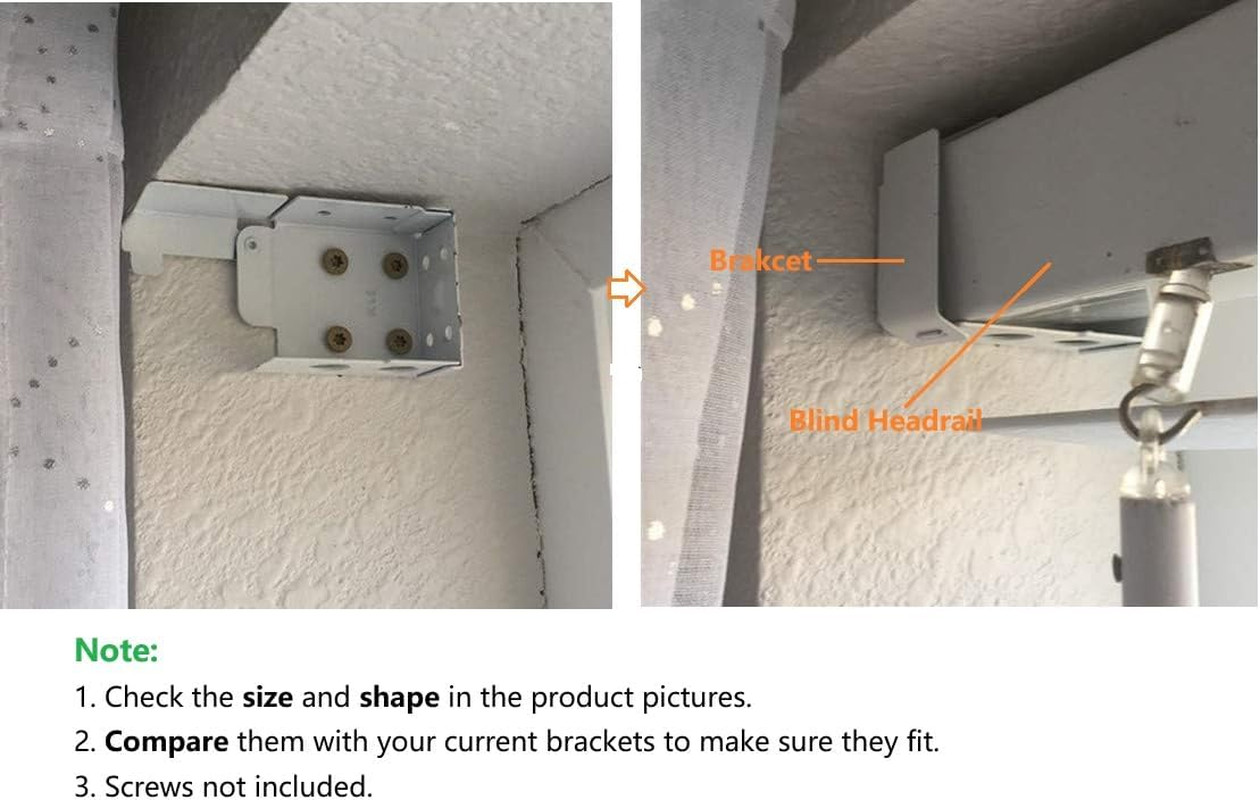 2Pcs Box Mounting Bracket for Low Profile Horizontal Blinds with 1-3/4″ X 2 1/2″