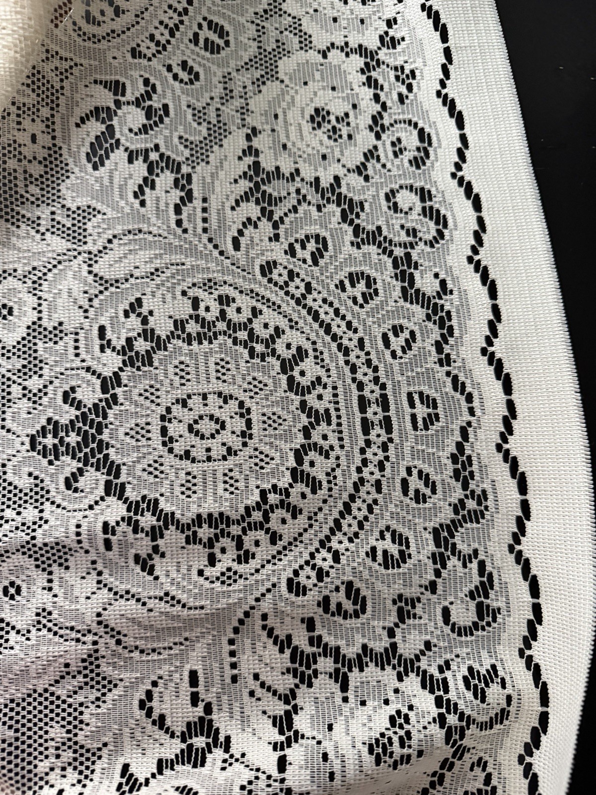 Protela 2 Panels Lace Curtains Ivory Ecru Each Panel Is 62” X 62” Floral Rose