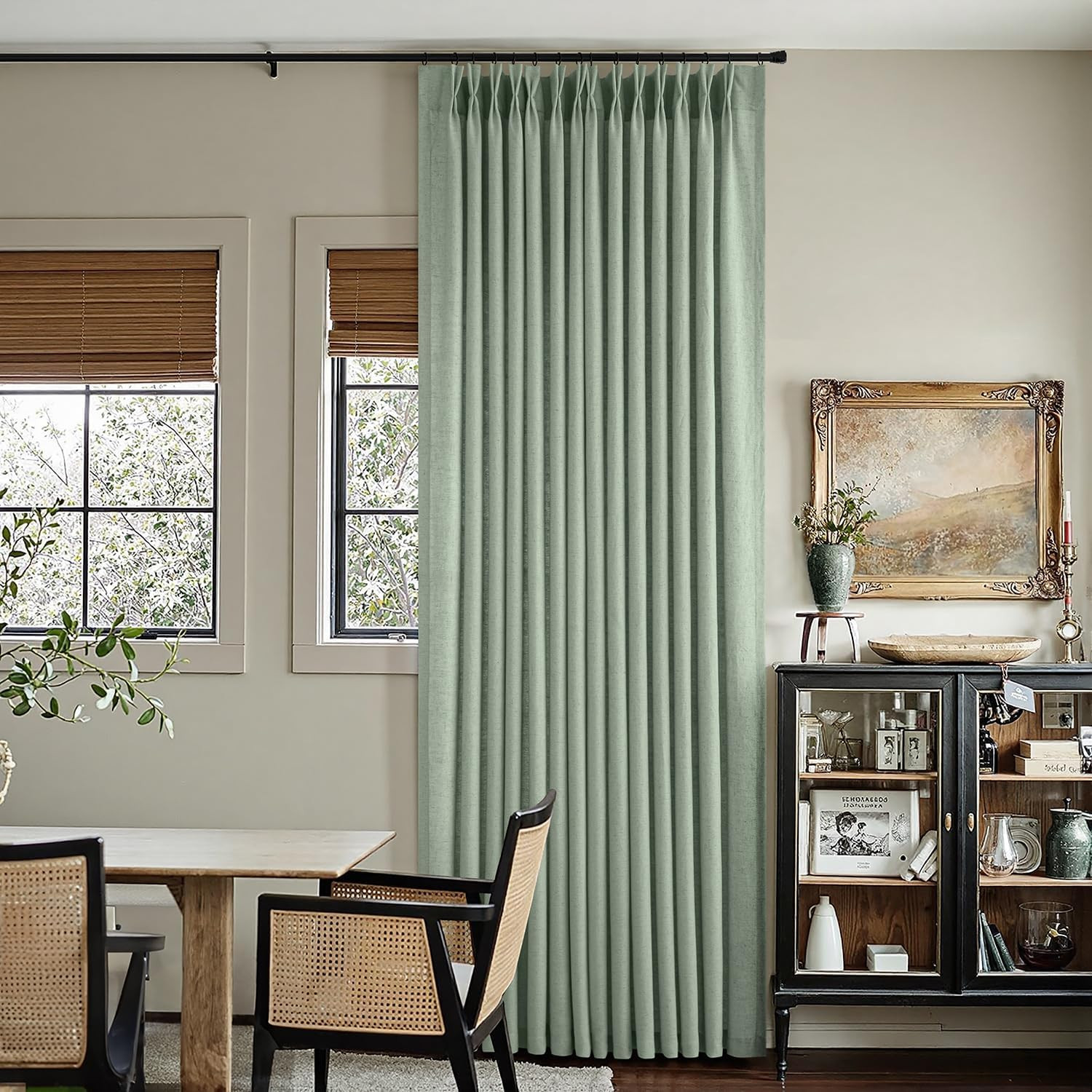 Memory Trained Pinch Pleated Curtains 63 Inches Long, Viral Linen Pinch Pleat Sh