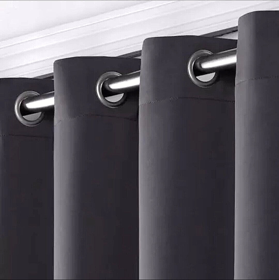 100W x 84L Grey Extra Wide Sateen Blackout Curtain Panel – Exclusive Home