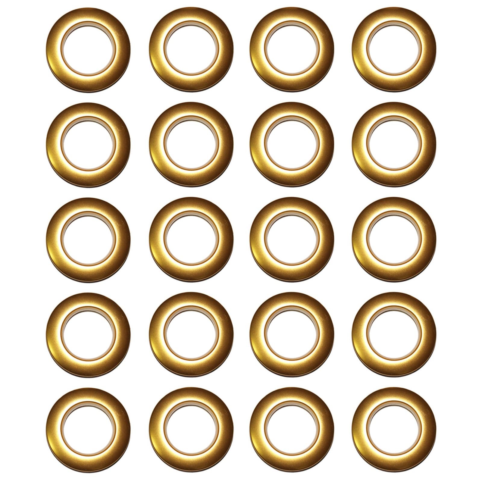 50-Pack 1-9/16-Inch Plastic Curtain Grommets, Gold, Inner Diameter, Eyelets