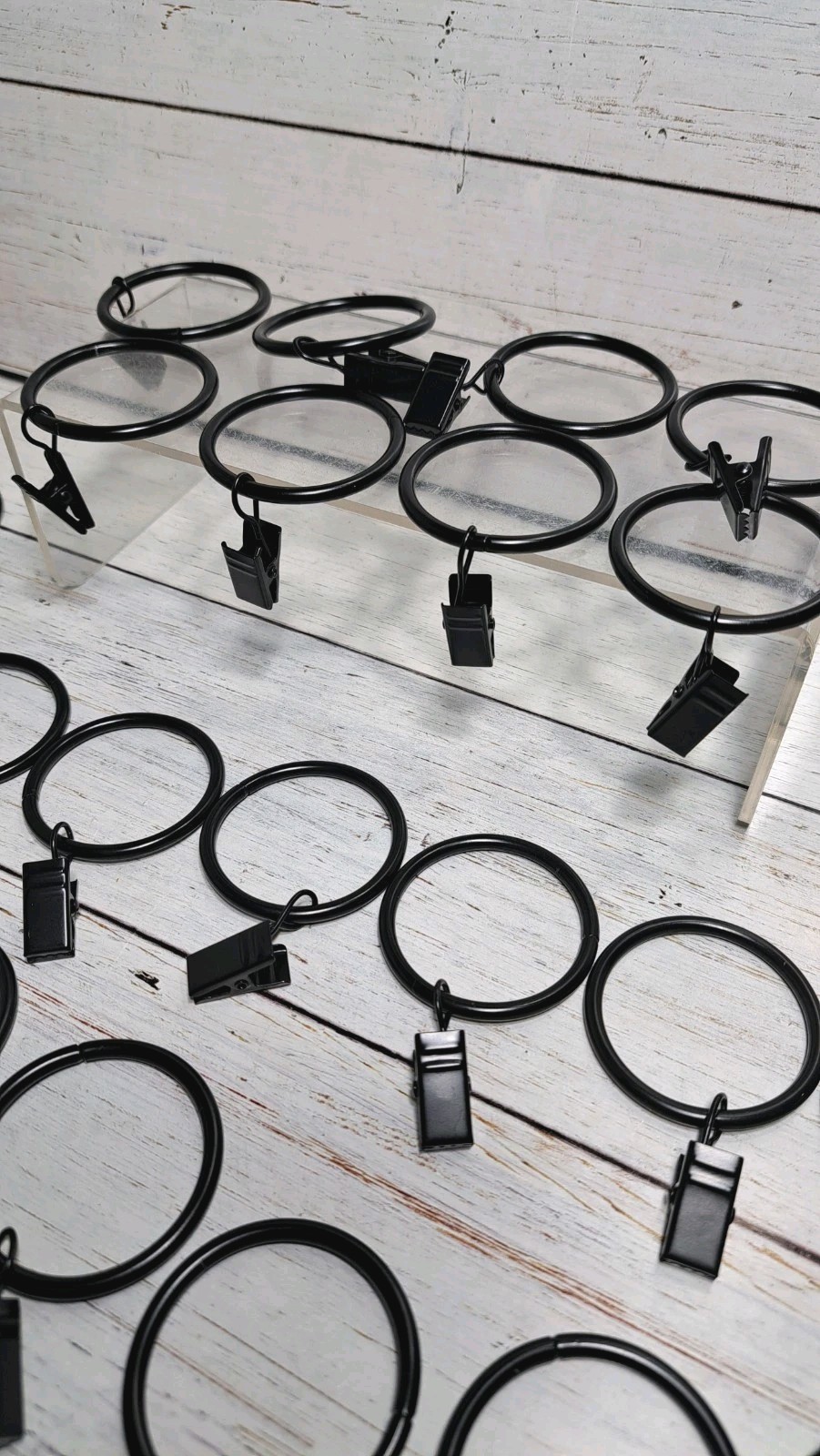 40 Pack Metal Curtain Rings with Clips Drapery Clips Hooks, Decorative Curtain