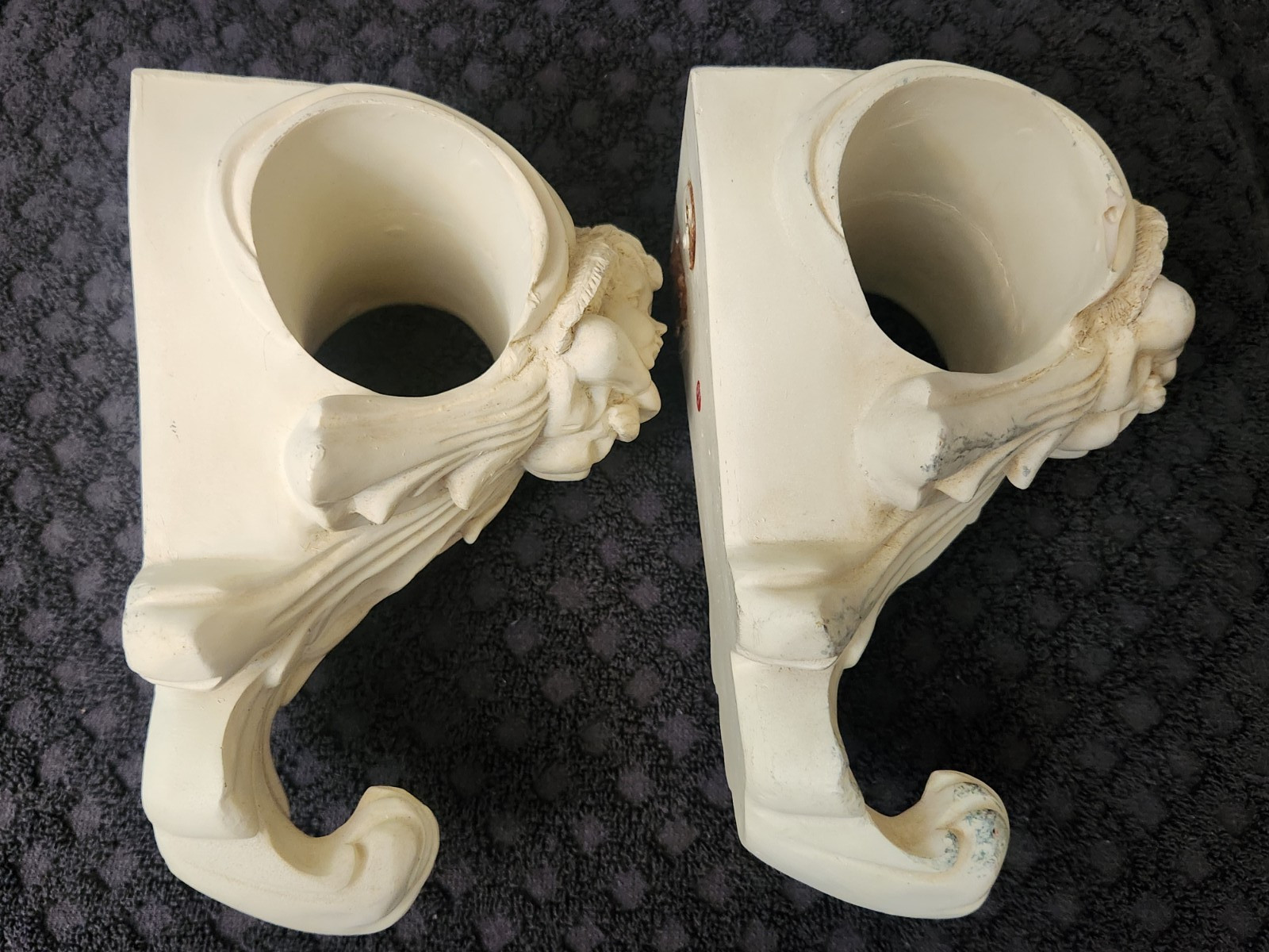 Set of (1 Pair) VTG Angel Drapery Curtain Rod Wall Sconce Corbel Swag Holders