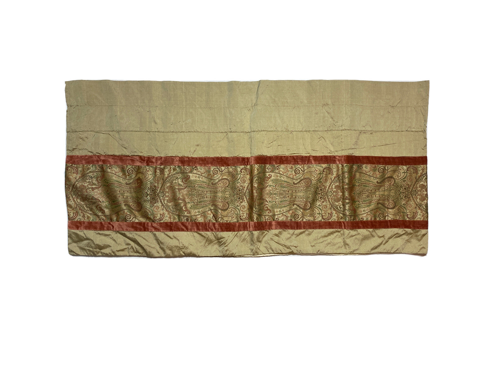 Vintage Chris Madden Luxury Valance Short Curtain Silk Blend Rare Gold Print