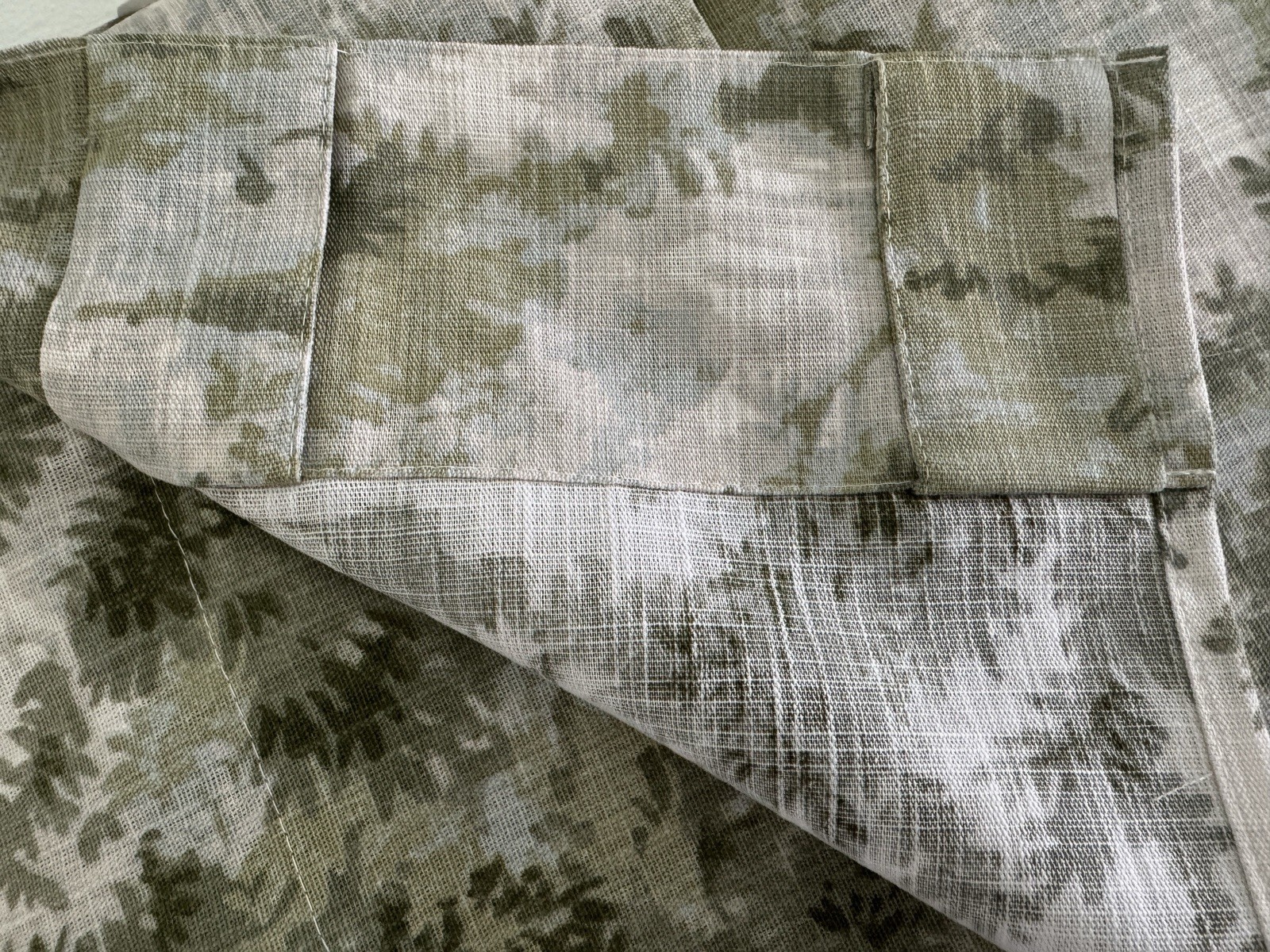 The Pure Collection Indigo Window Curtains 2 Panels 37 x 84 Olive Green Back Tab