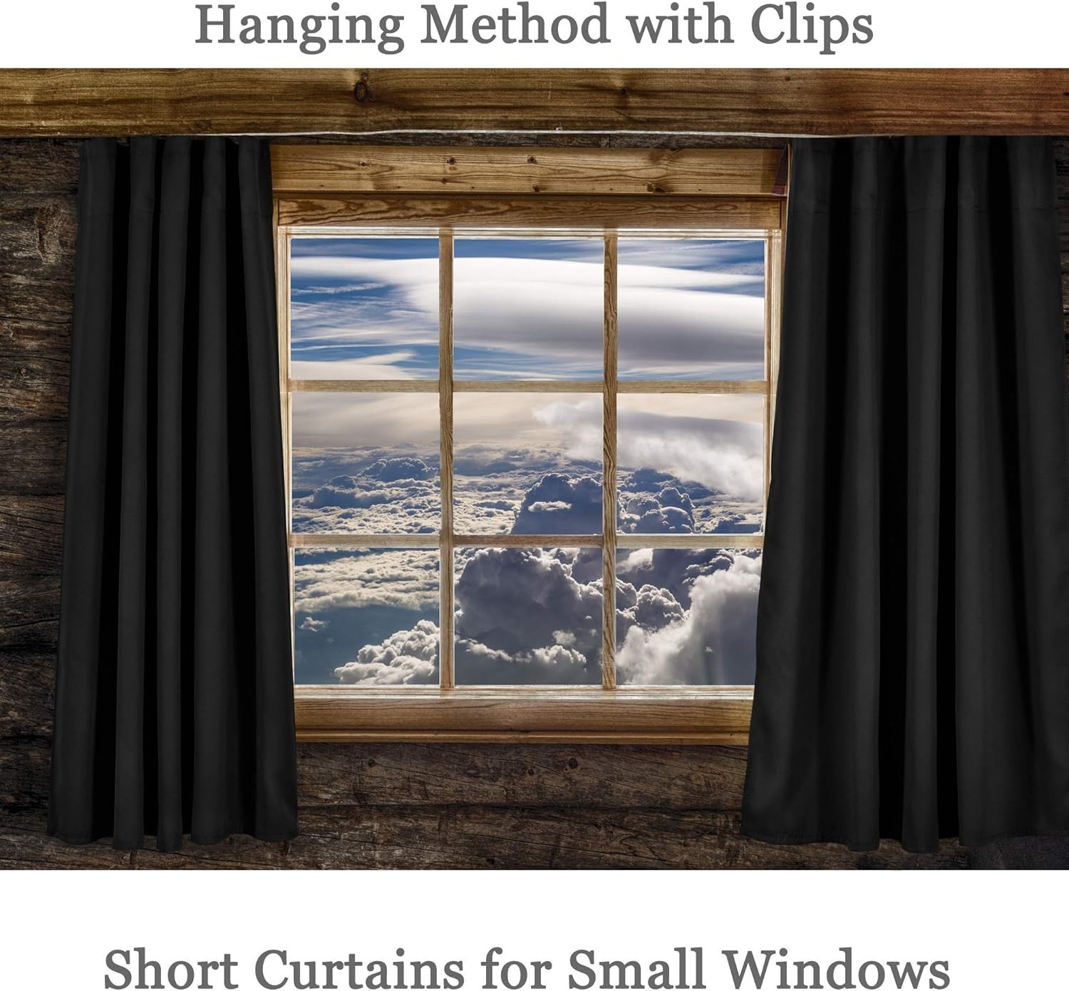 24 Inch Length Curtains- 2 Panels Blackout Thermal Insulating Small Curtain T…