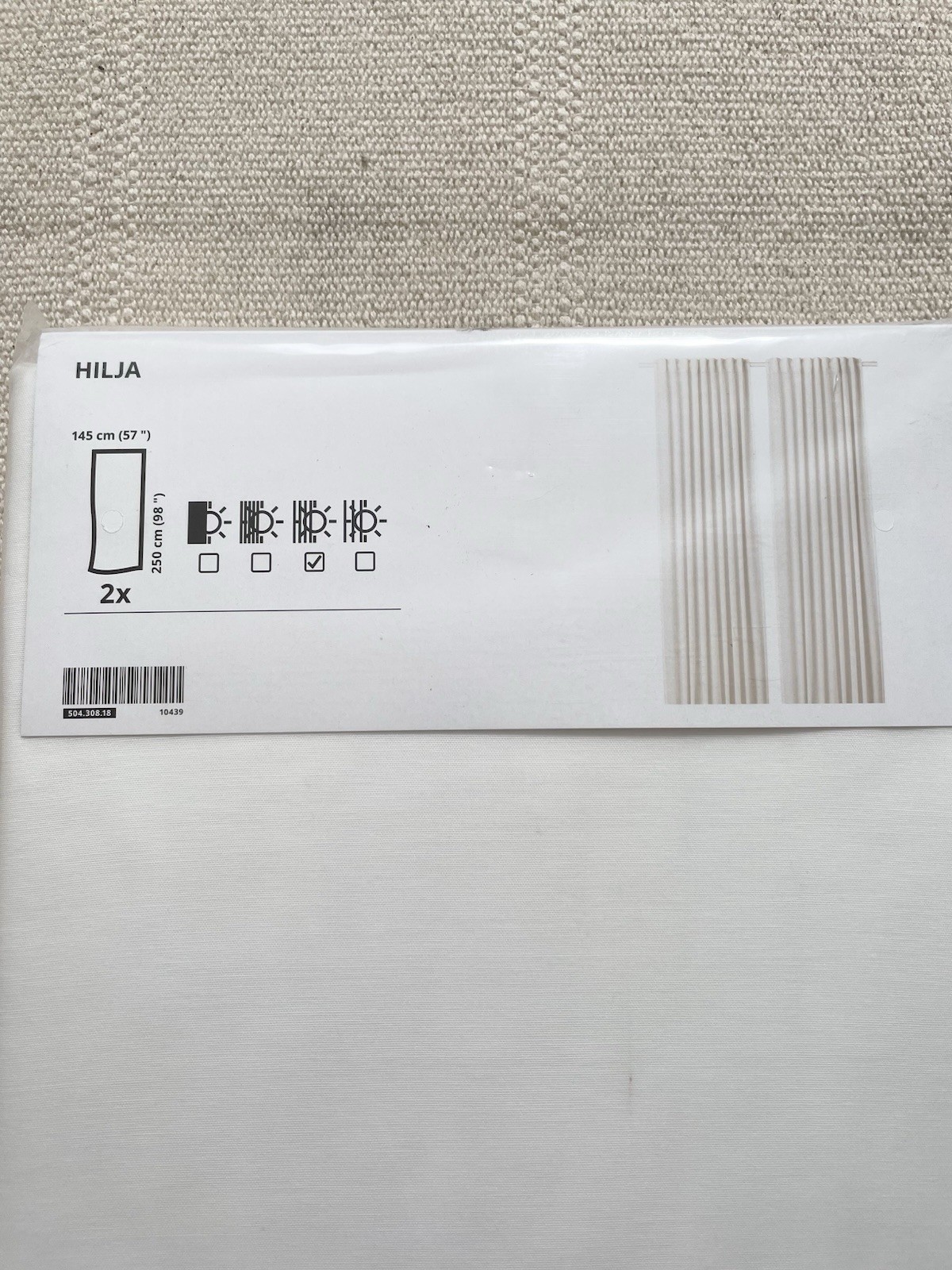 Ikea HILJA Curtains 2 Panels (1 pair) LONG 57″ x 98″ White – NEW