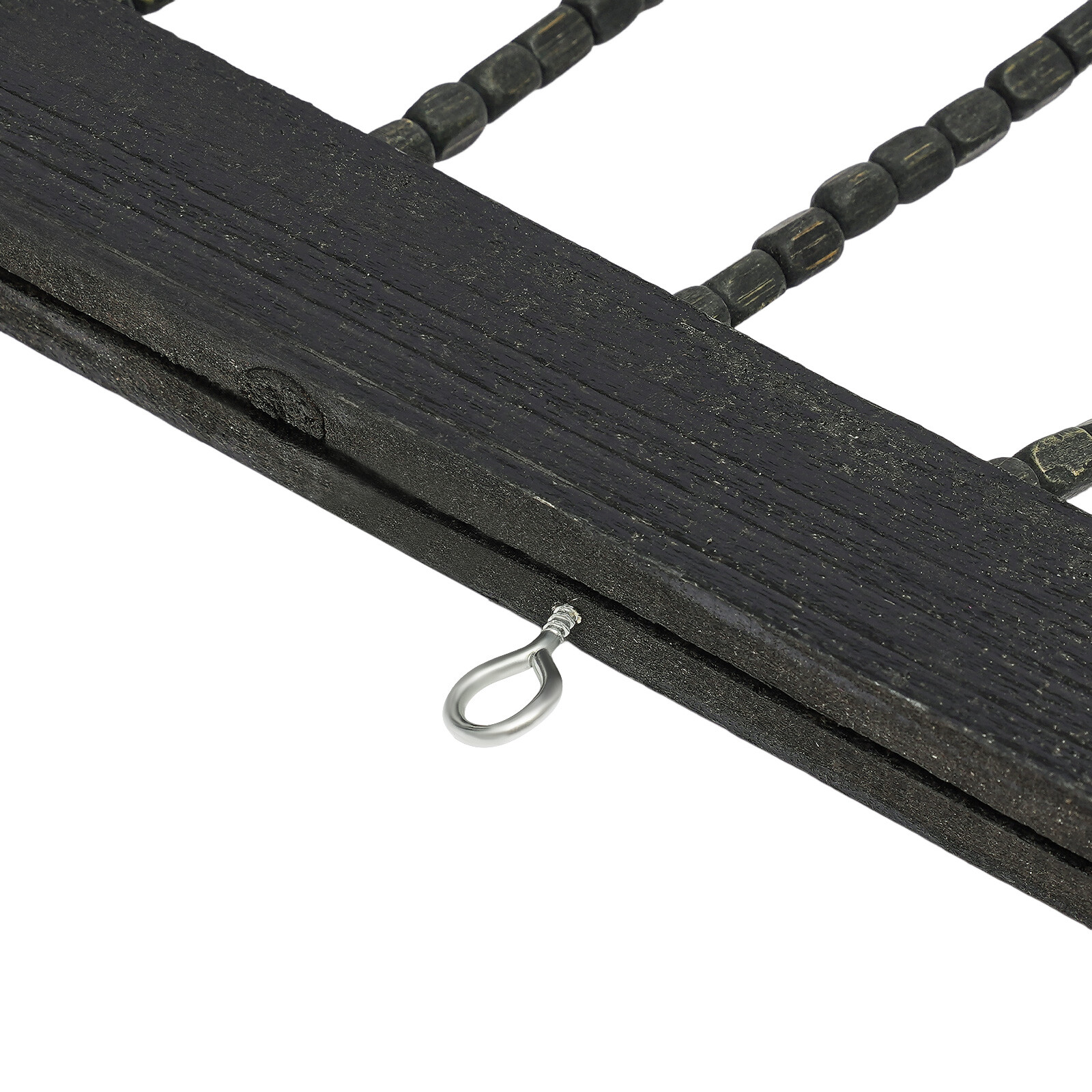 Natural Wood Black Door Curtain Beads, Front Door Decor Doorway Beads Curtains