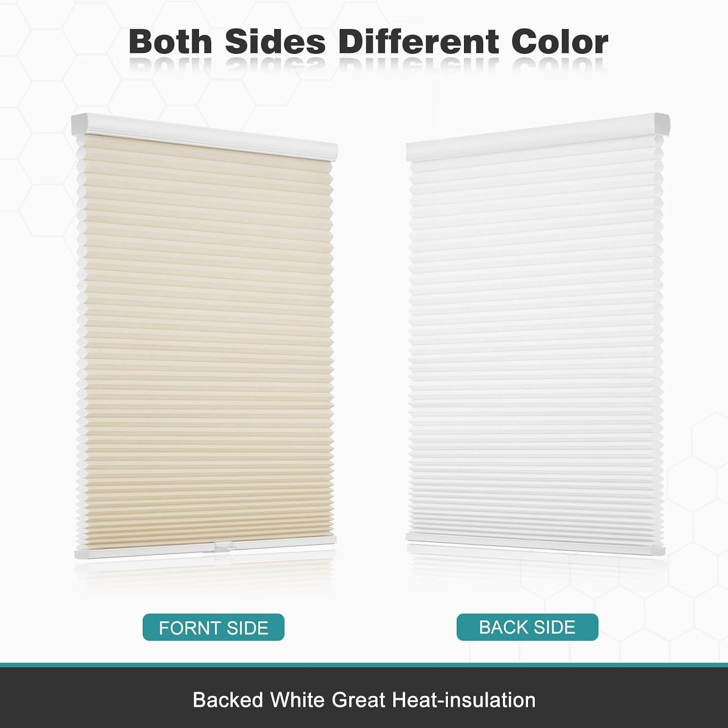 Cordless Cellular Shades,Blackout Honeycomb Shades for Windows,Pull Down Plea…