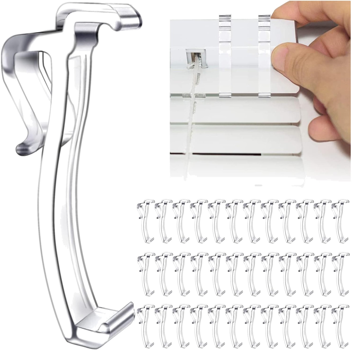 Sturdy Plastic Clips for Horizontal Blinds – 2.5 Inch
