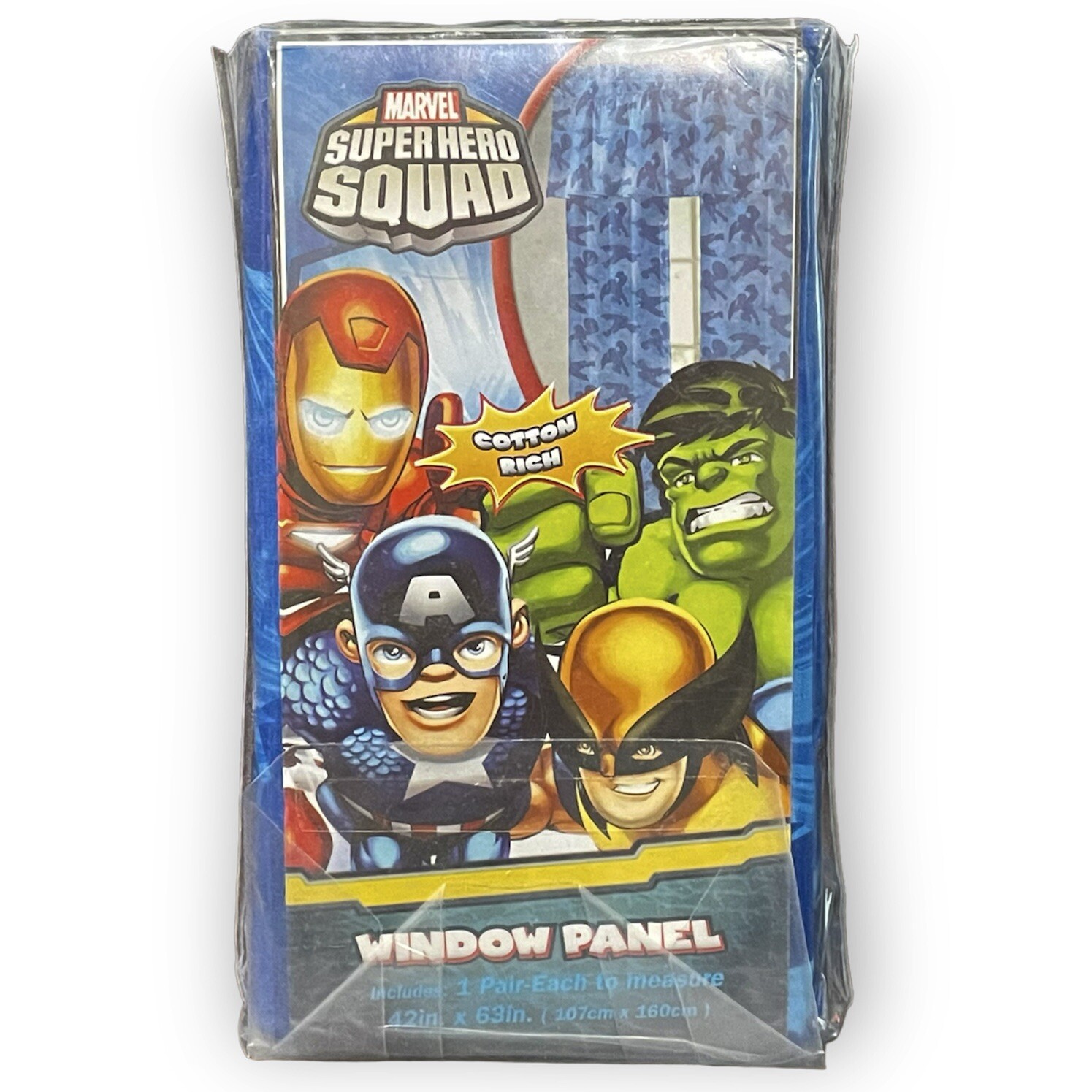 Marvel Super Hero Squad Window Curtain Panels Pair 42”x63” Factory Sealed New