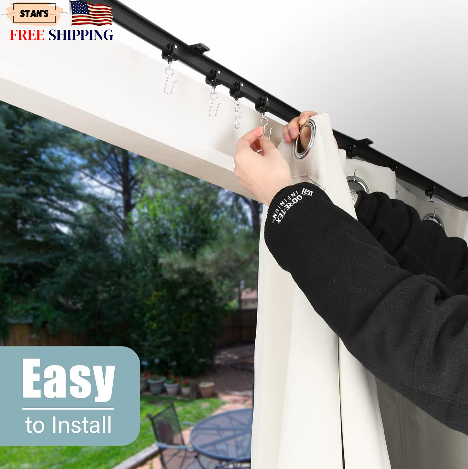 20 Ft Black Flexible Ceiling Curtain Track System for Room Dividers FREE SHIPP