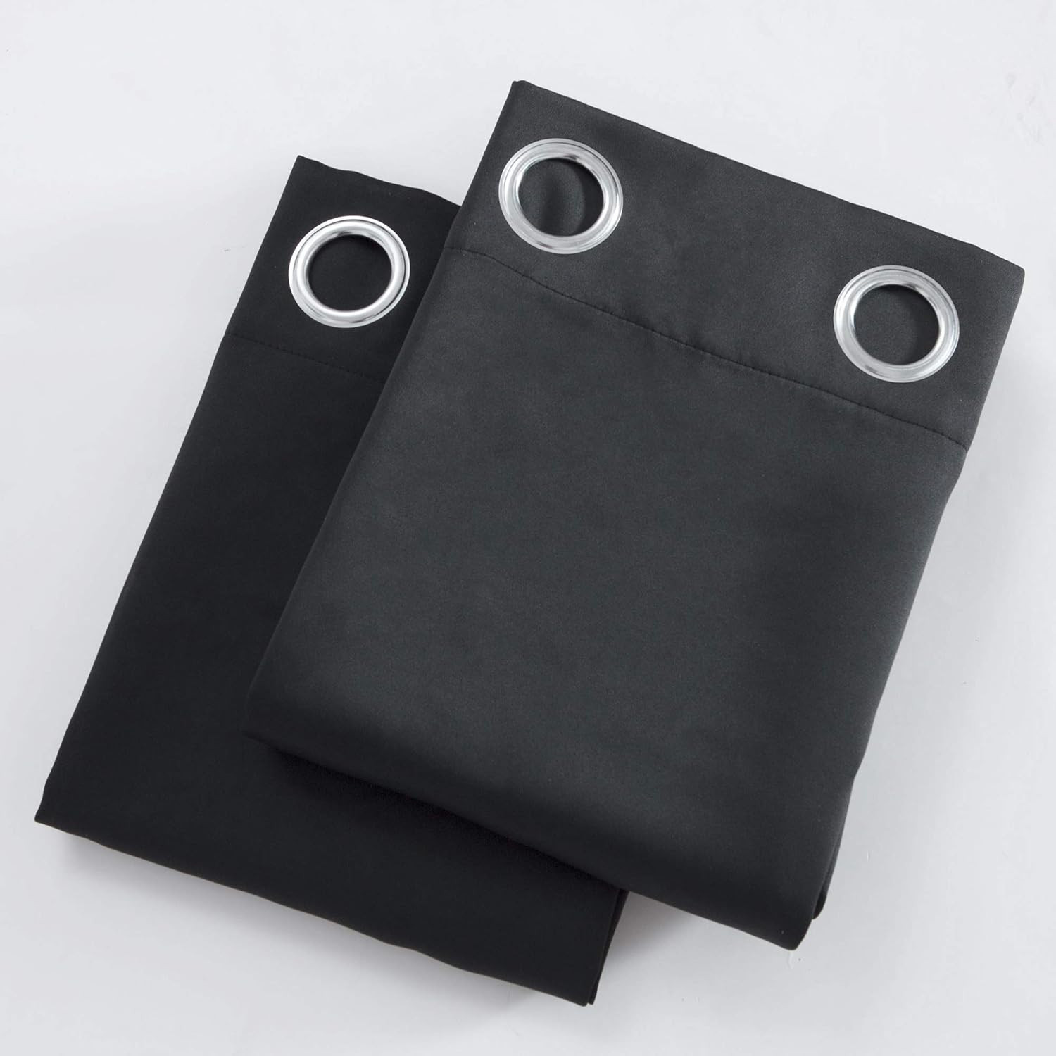 LEMOMO Blackout Curtains 52 X 84 Inches Long Black Curtains Set of 2 Panels