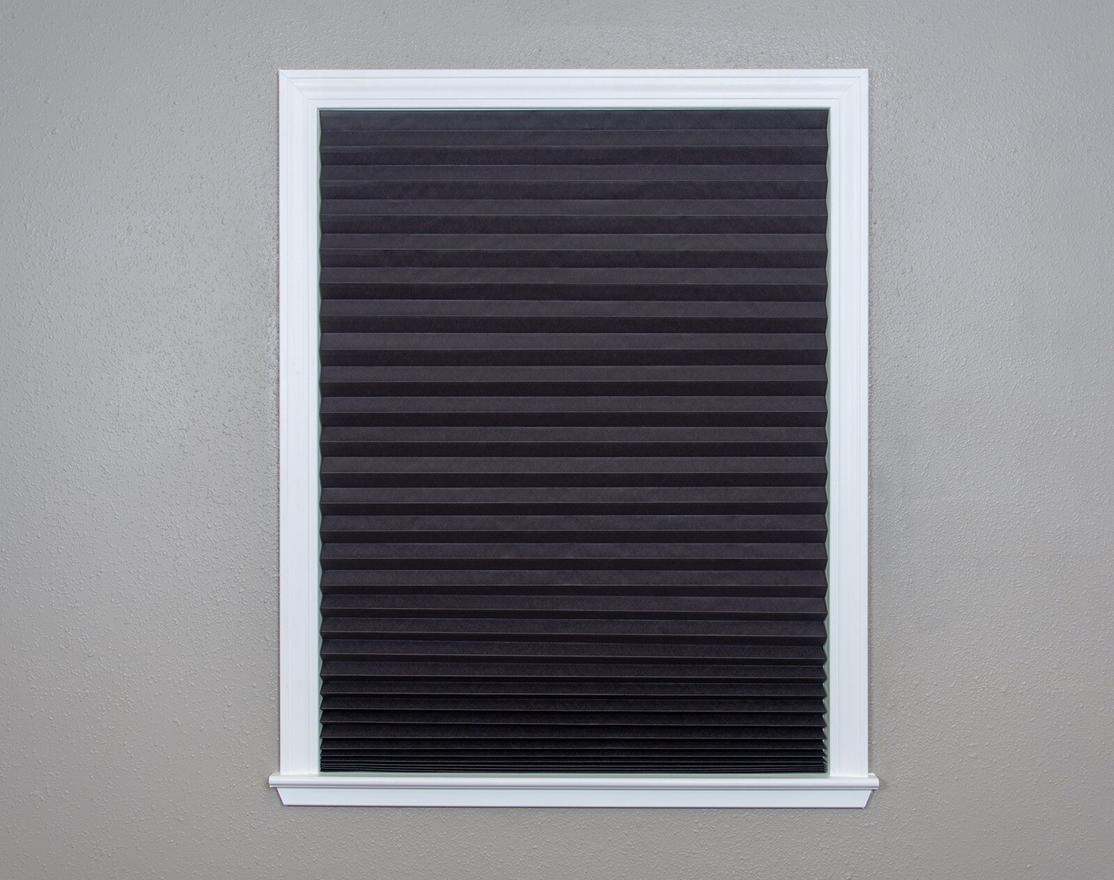 Redi Shade Blackout Pleated Paper Shade Black Blinds, 48 x 72 in, 1817205