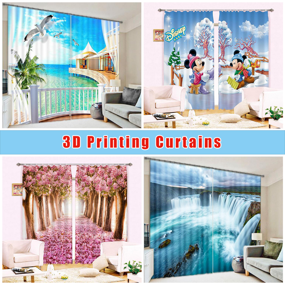 3D City Sunset Clouds RAING316 Window Photo Curtain Fabric Quality Honey