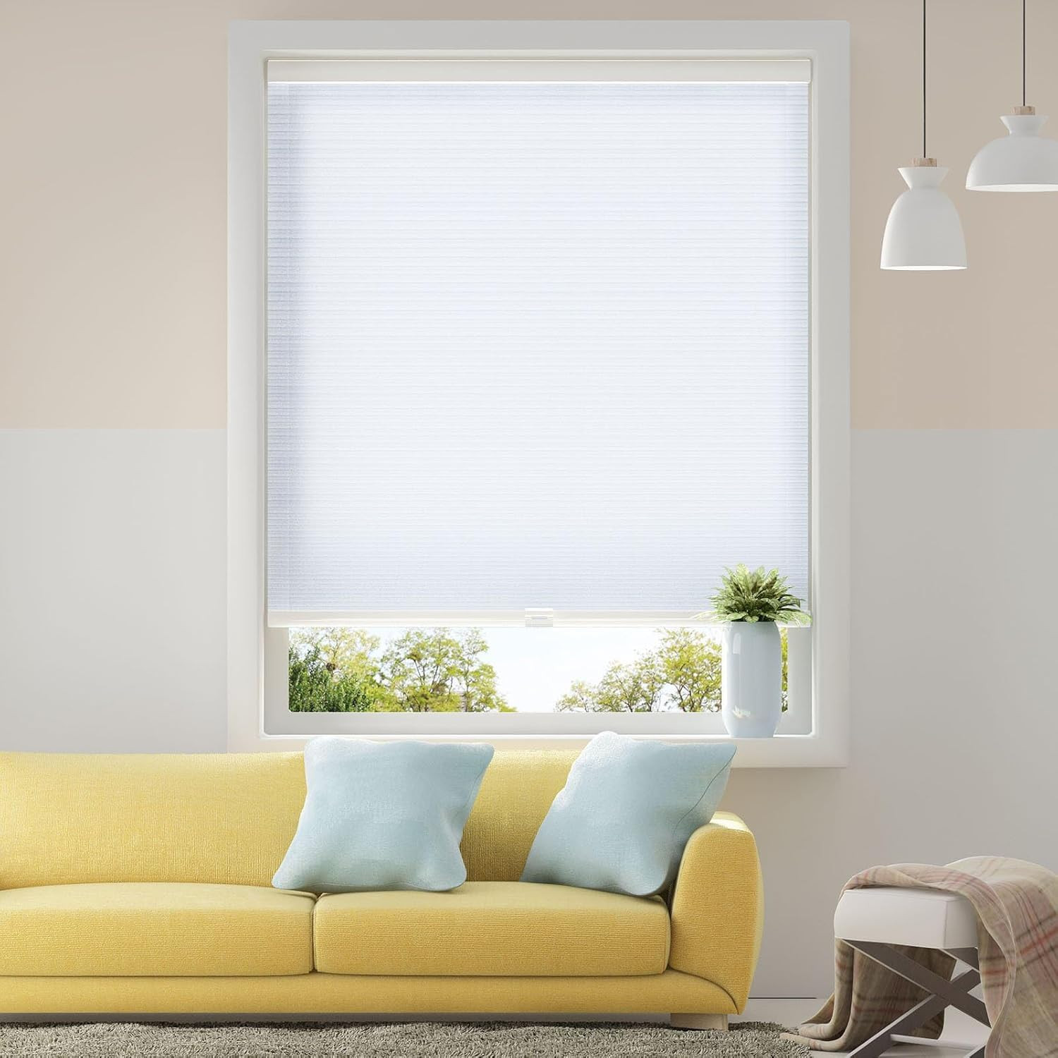 Honeycomb Cellular Shades Cordless Light Filtering for Windows inside & outside