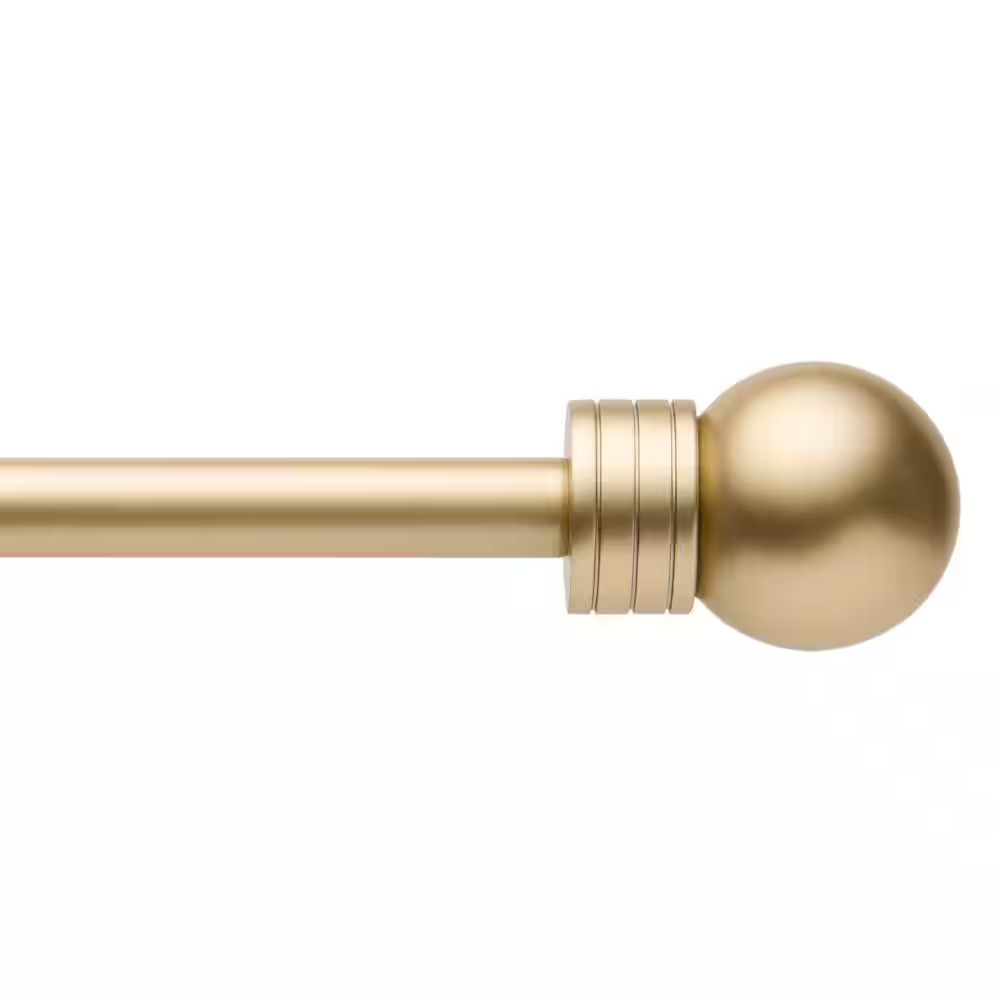 Modern Sphere 66 In. X 120 In. Matte Gold Single Curtain Rod