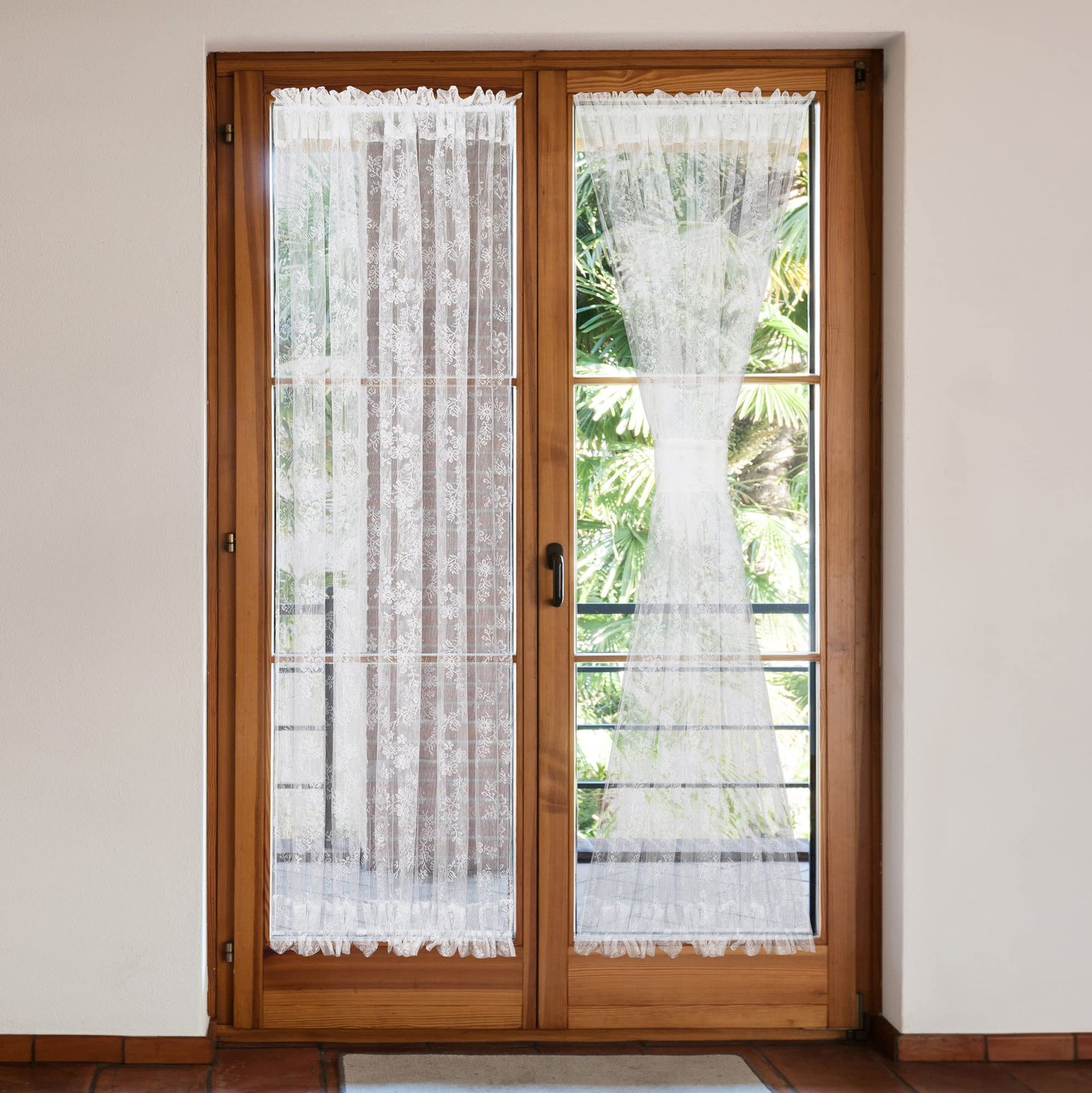 Lace Sheer Curtains French Sidelight Panels for Front Glass Door, Rod Pocket …