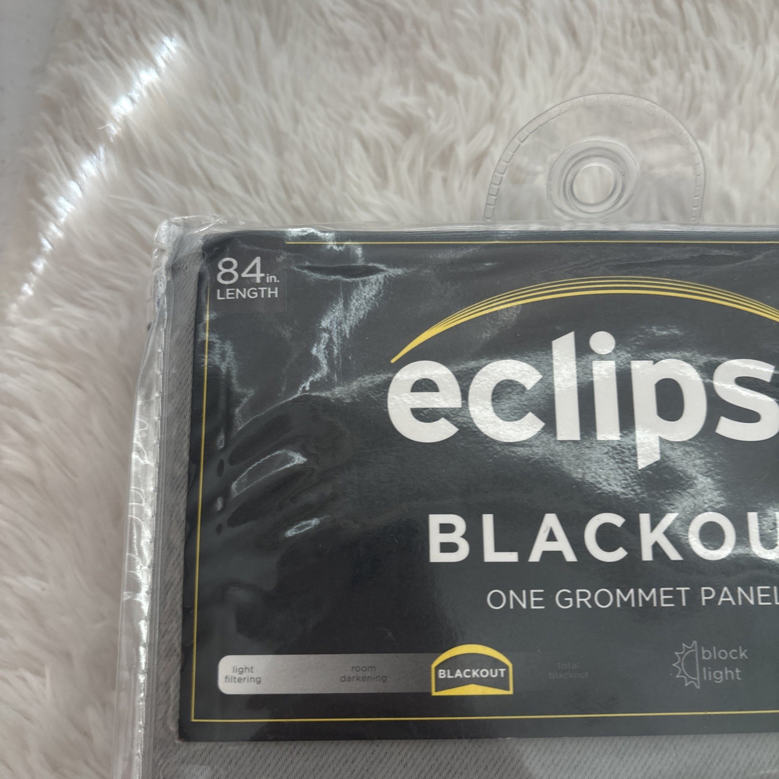 Eclipse Blackout One Grommet Window Curtain Panel 37in x 84in grey New