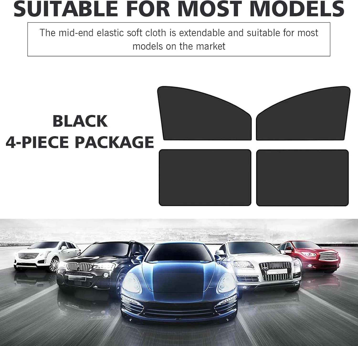 4x Magnetic Car Side Window Sun Shade Cover Visor Mesh Shield UV Block Protector