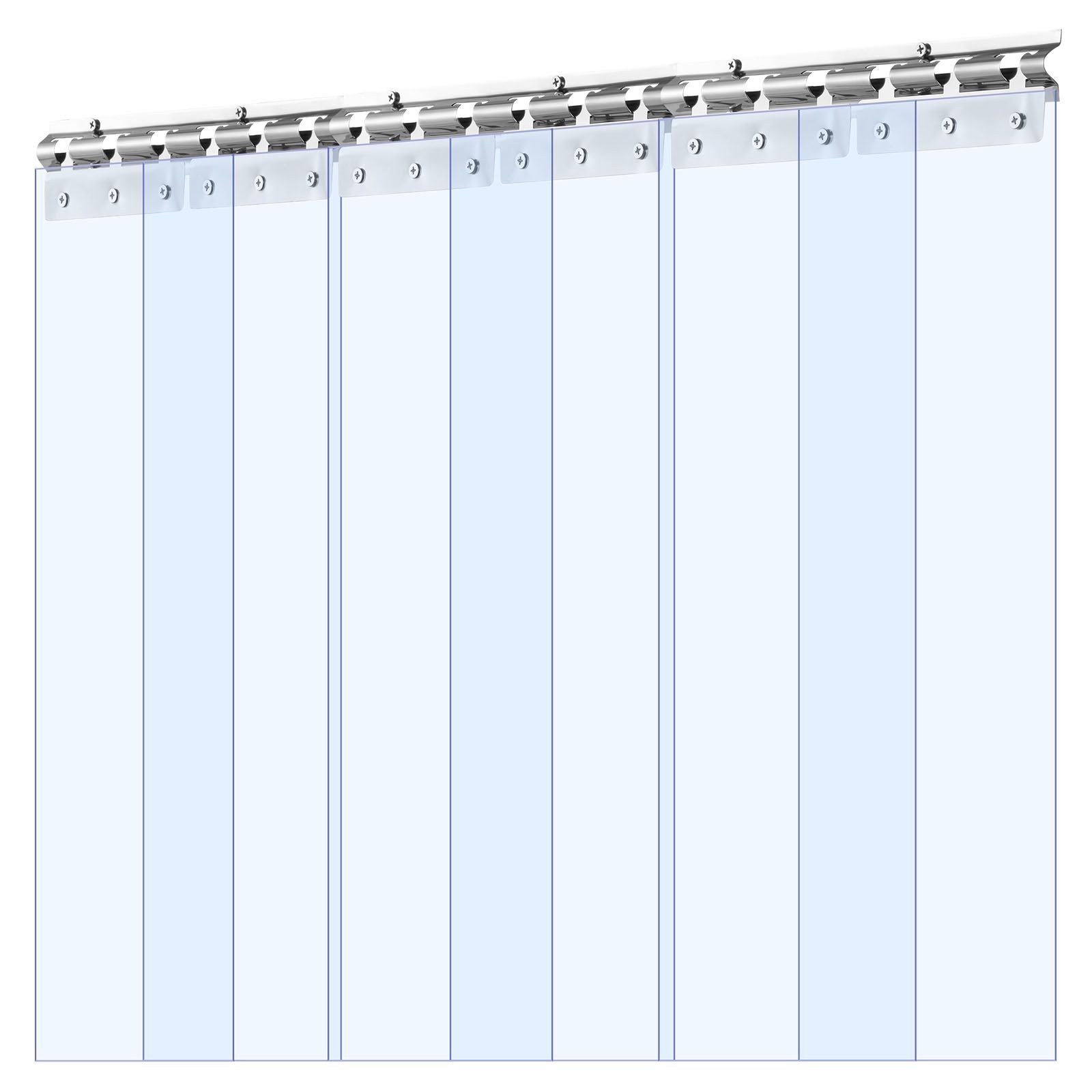 Clear PVC Strip Curtain 80in x 36in, 0.08in Thick, 6-Piece for Freezer & Garage