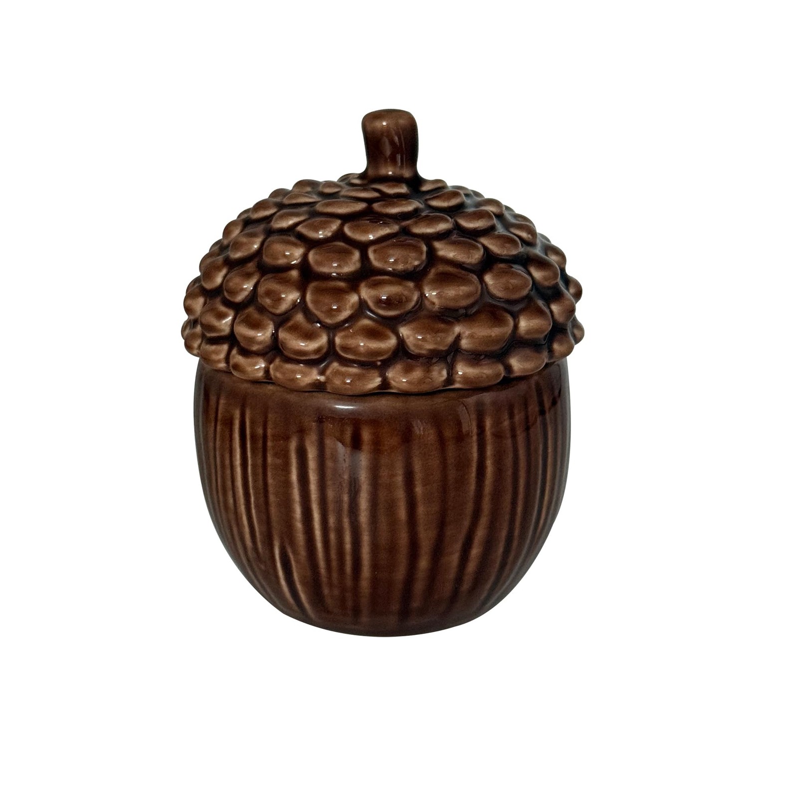 Ceramic Acorn Storage Jar, Ceramic Acorn Candle Holder, Mini Decorative Canis…