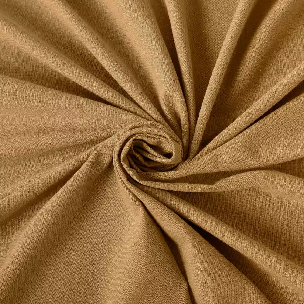 Boulder Button Tab Camel Cotton Blend 40 In. W X 63 In. L Tab Top Light Filterin