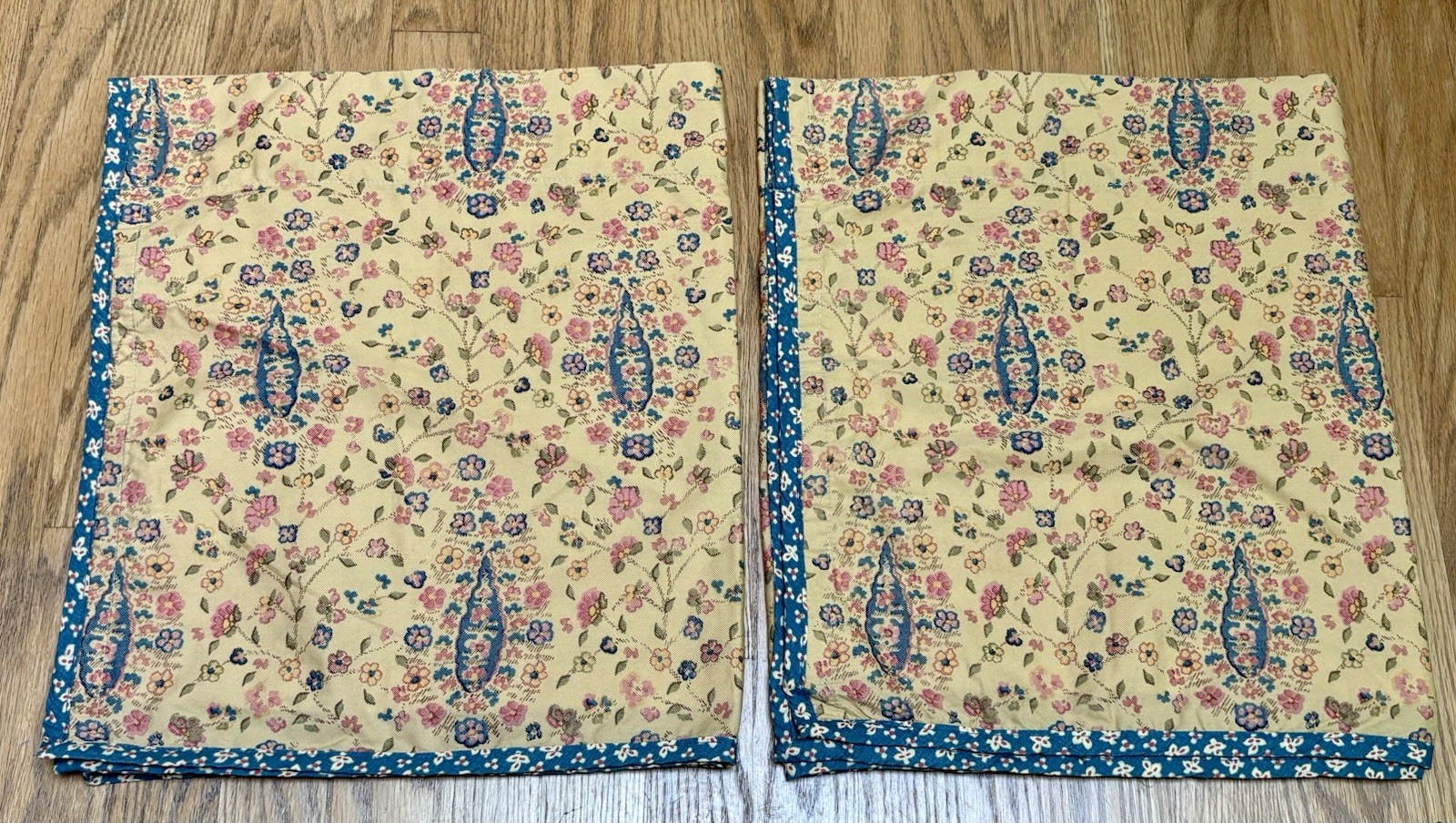 Pair Ralph Lauren CHAPS Home Montauk Valances 100% Cotton 59x 17 Paisley Lined
