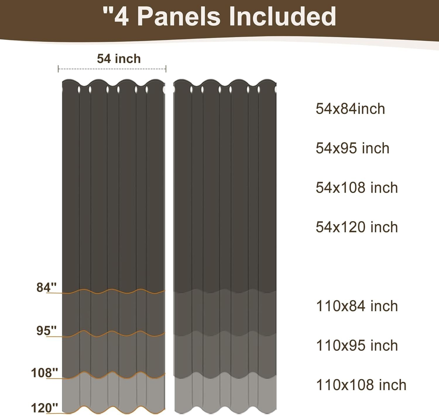 Outdoor Curtains for Patio Waterproof-4 Panels Linen Gazebo Curtains 54″x84″-…