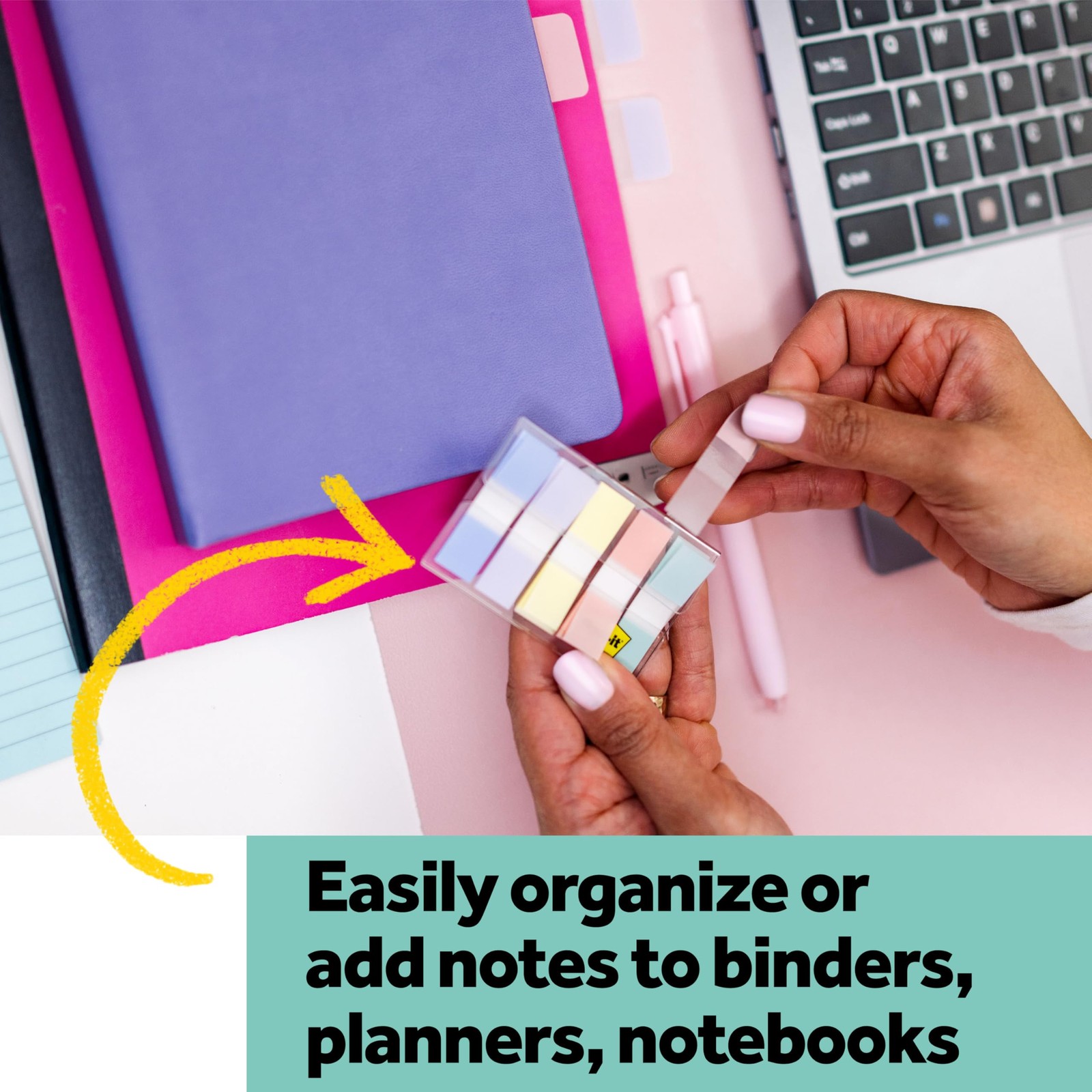 Post-it Flags, 0.47 in. x 1.7 in., One Dispenser 47″ x 1.7″, Pastel Colors