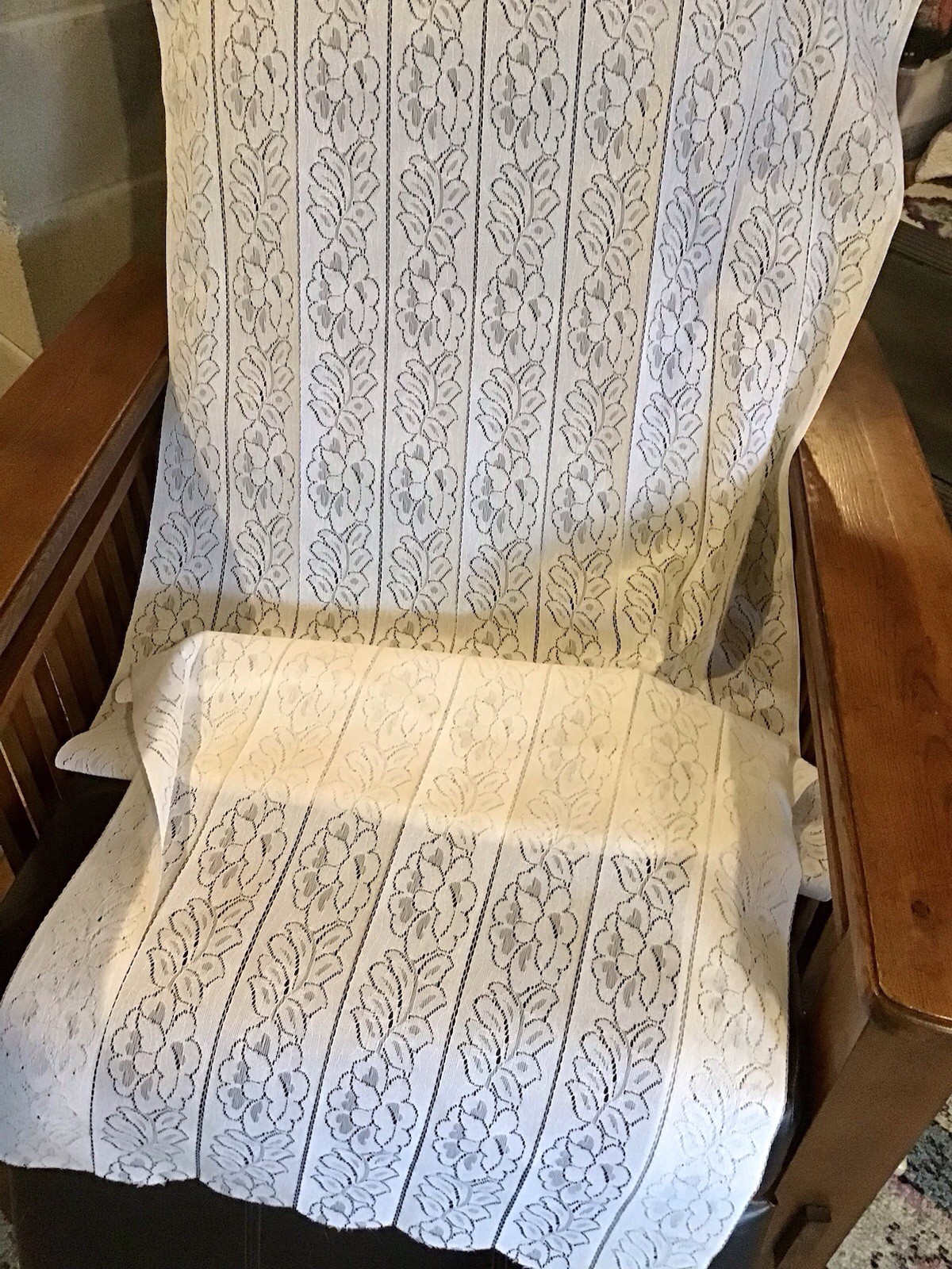 VTG Floral Lace Curtain Panel Lacy Rose Pattern Sheer 29 X 83 One