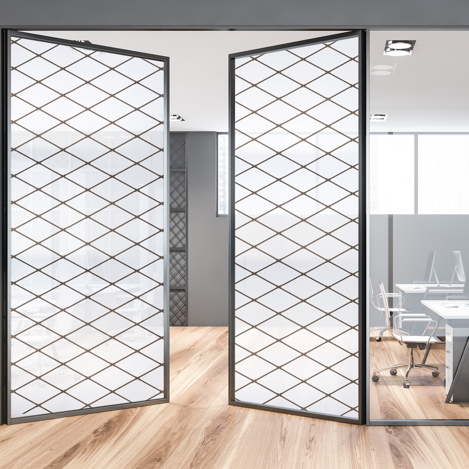 Window Privacy Film, 2000x600mm Non-Adhesive Window Decals, Black and White