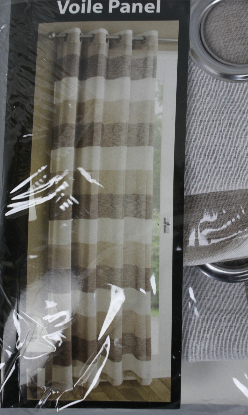 Tyrone Curtains Pair Eyelet Curtain Natural Semi Sheer 140x137cm Curtains K10-2S