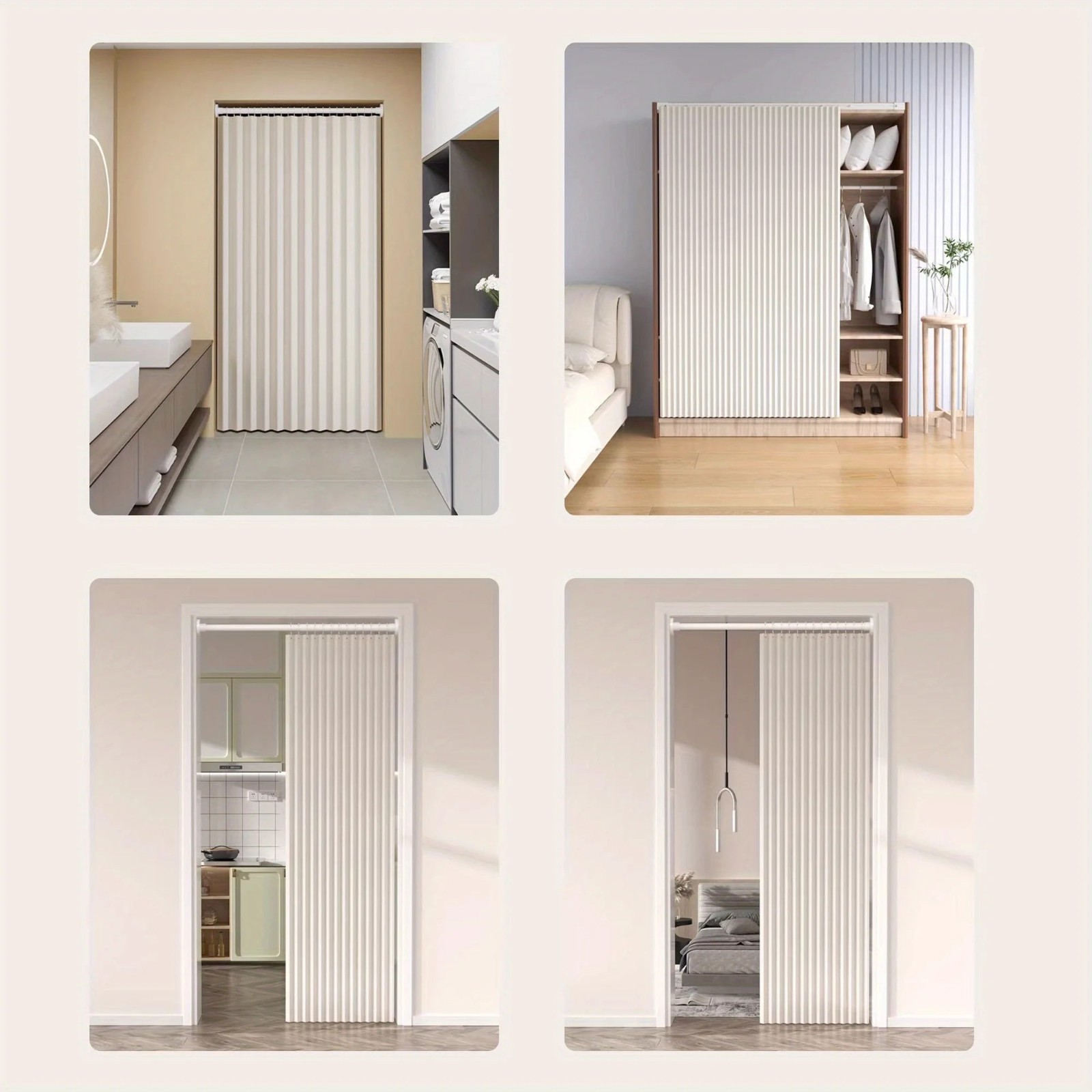 Accordion Style Magnetic Folding Door Curtains Home Decor