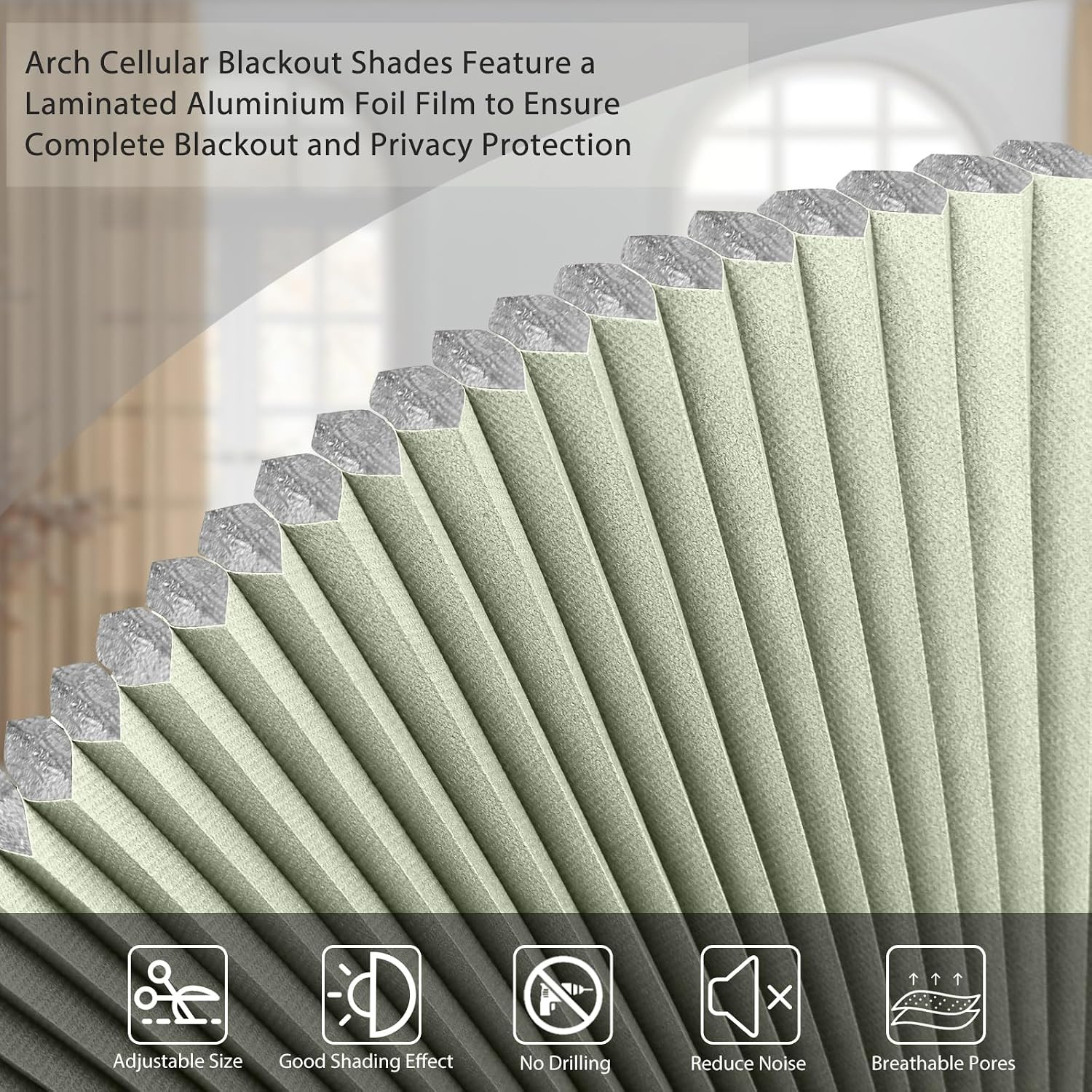 Arch Window Shade Blackout Cellular Shades Half Circle Moon Window Covering No