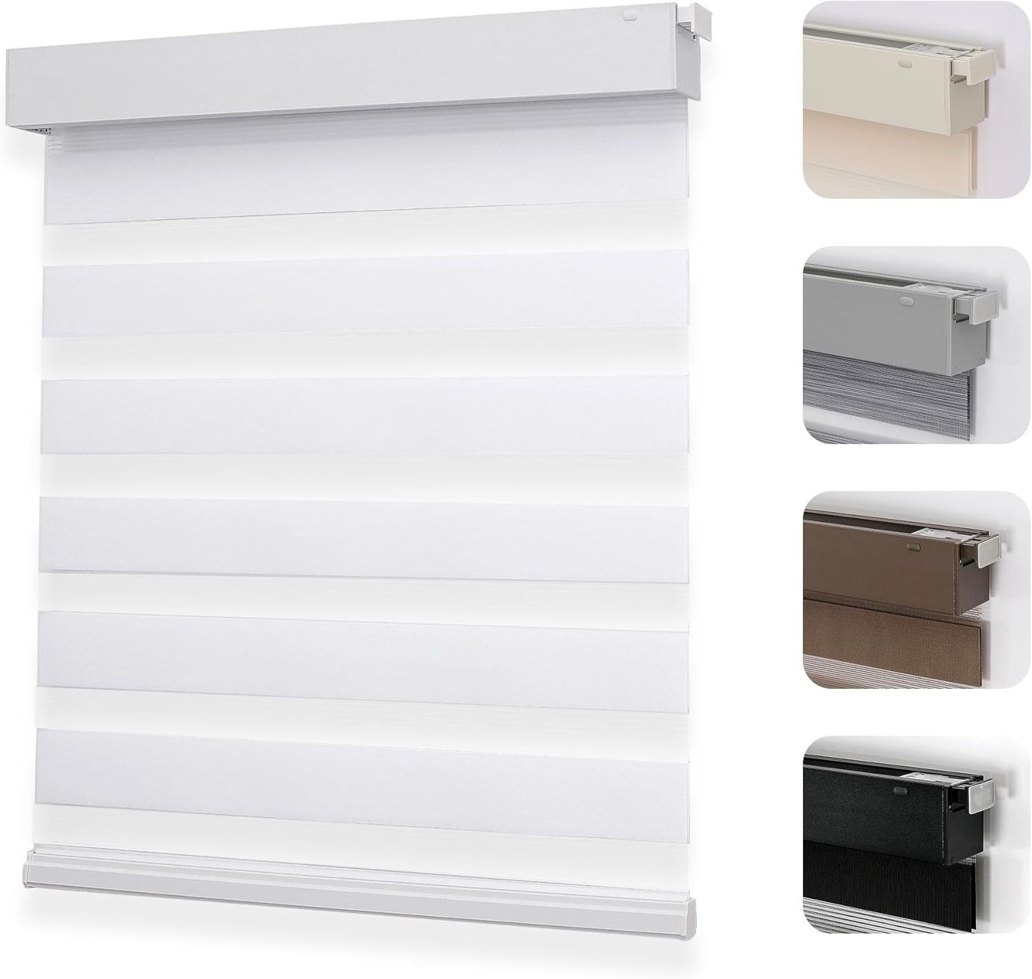 Joydeco Cordless Zebra Blinds Light Filtering White 35 x 75 in No Drill 2025