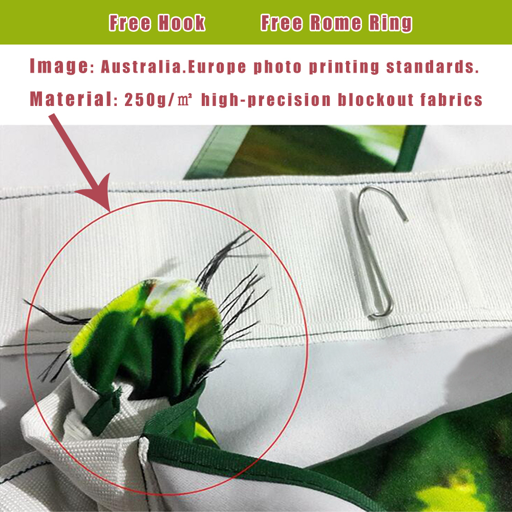 3D Animal Green Bird ZHUA3239 Photo Curtain Window Blockout Fabric Vera 2023