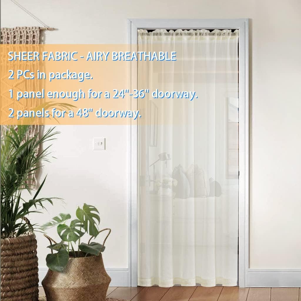 80 Inches Long Sheer Curtains for Living Room 2 Panels Set,Fit for 78 in Boho
