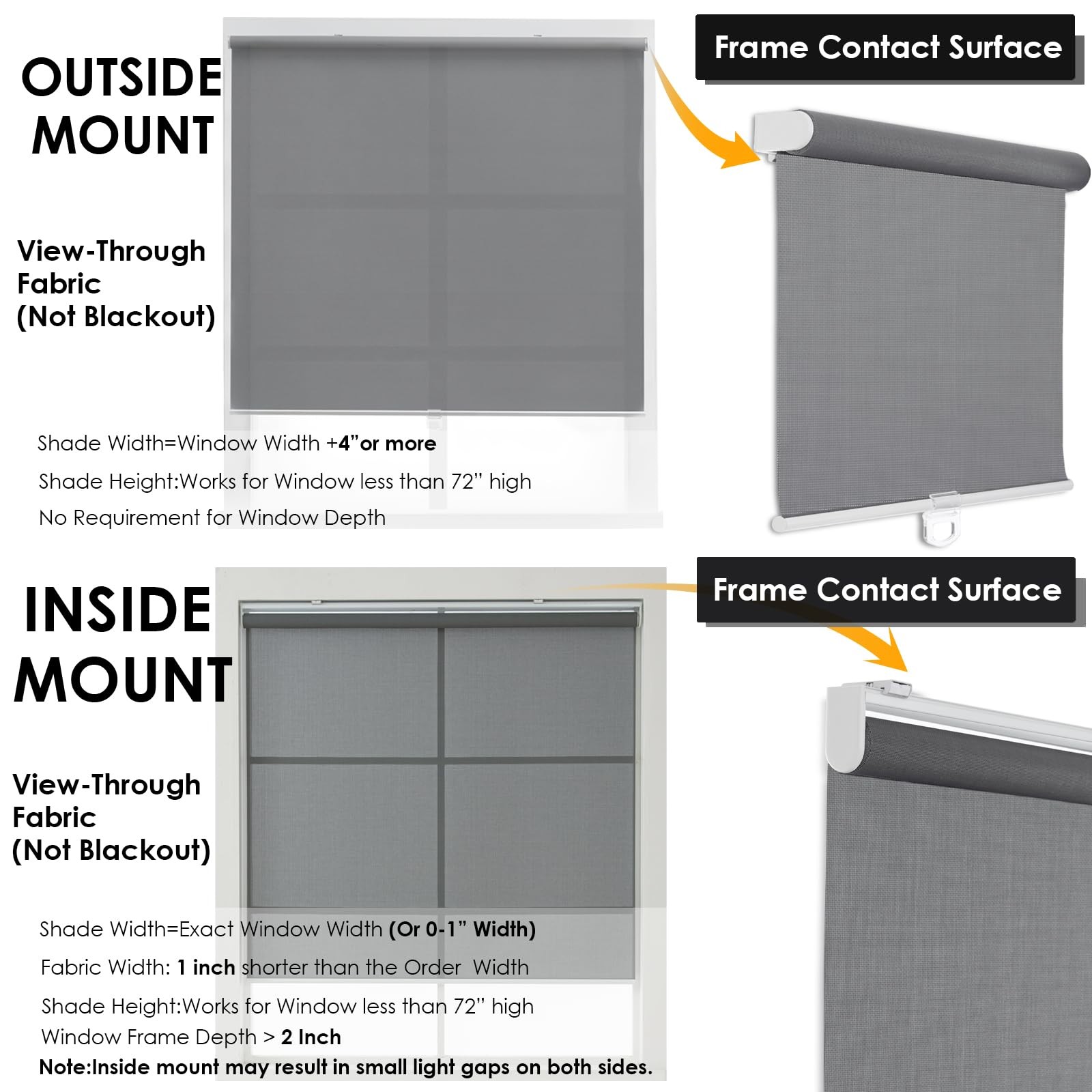 Cordless Roller Shades for Windows,Light Filtering Pull Down Blinds,Solar Scr…