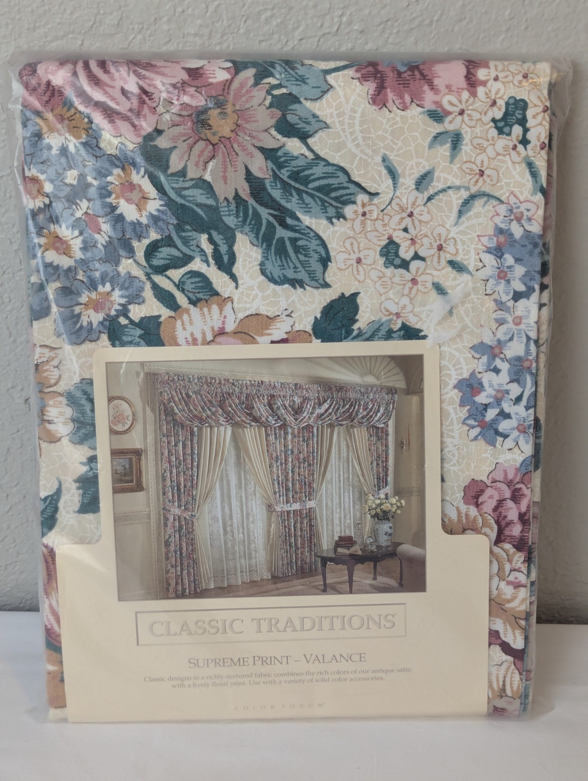 JCPenney Classic Traditions Blouson Valance 84×15 ~ Cottagecore Floral NEW NIP