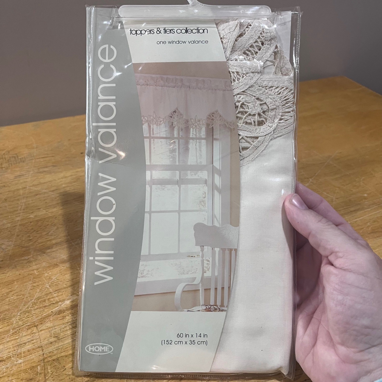 Vtg Target Home Battenburg Lace Window Valance 60×14 Ivory Shabby Chic NEW