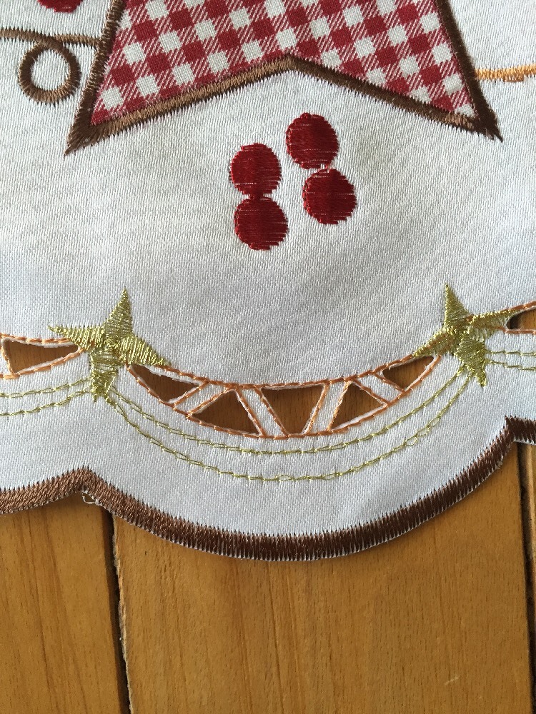 Primitive Gingham Hearts & Stars Valance Checkered Country Embroidered Valance