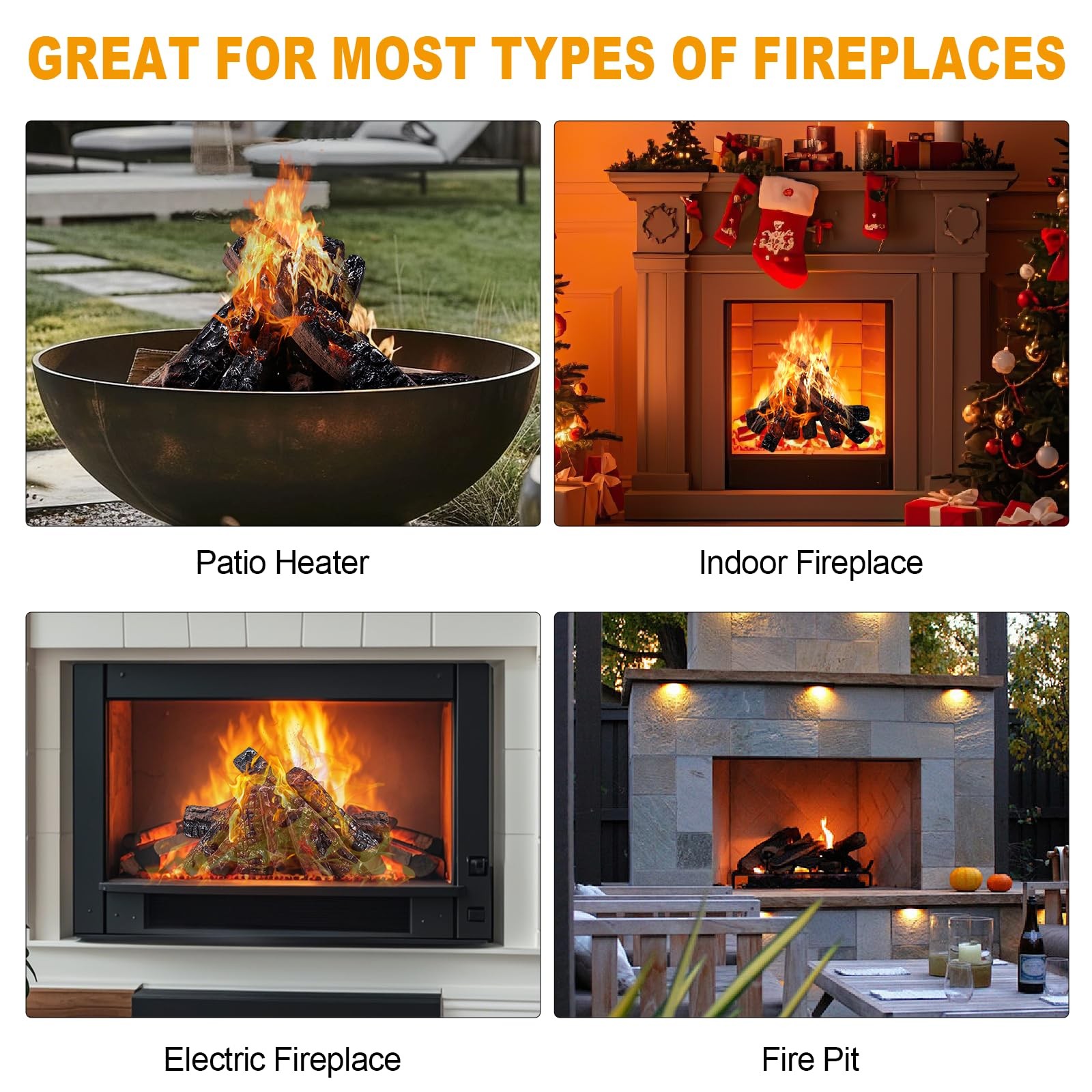 Small Ceramic Logs for Gas Fireplace, 8 Pcs Realistic Ceramic Logs for Gas Fi…
