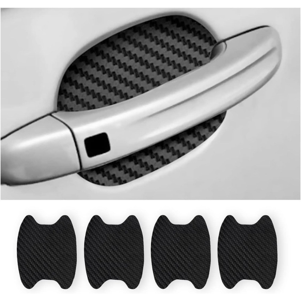Carbon Fiber Car Door Cup Protector Anti-Scratches Door Handle Protective Film