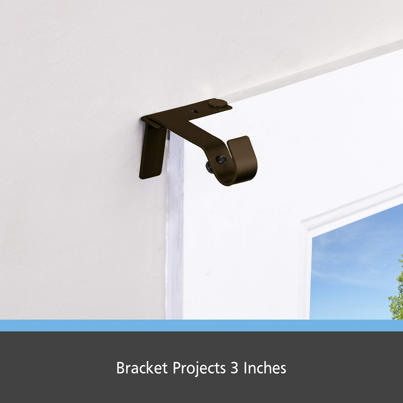 2 PCS Fast Fit Curtain Rod Bracket Fits 1/2 5/8 Inch Oil Rubbed Bronze Metal