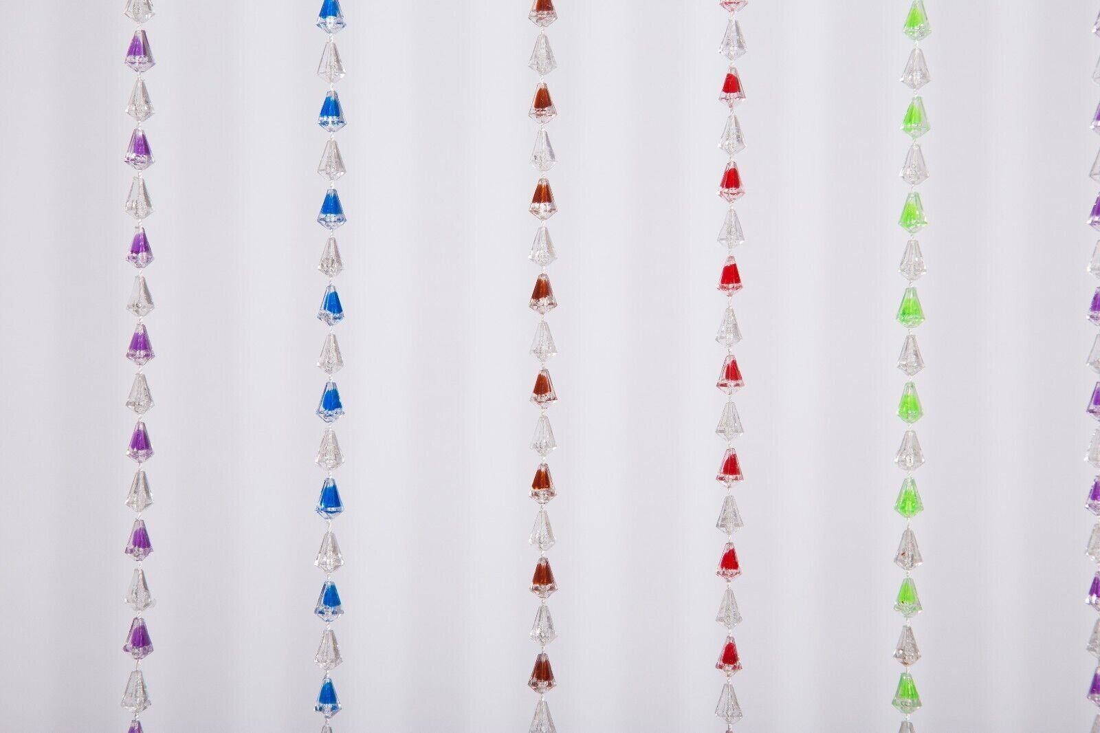 Beautiful Acrylic Beaded Curtain for Windows, Doorways, Rooms – Rainbow Teardrop