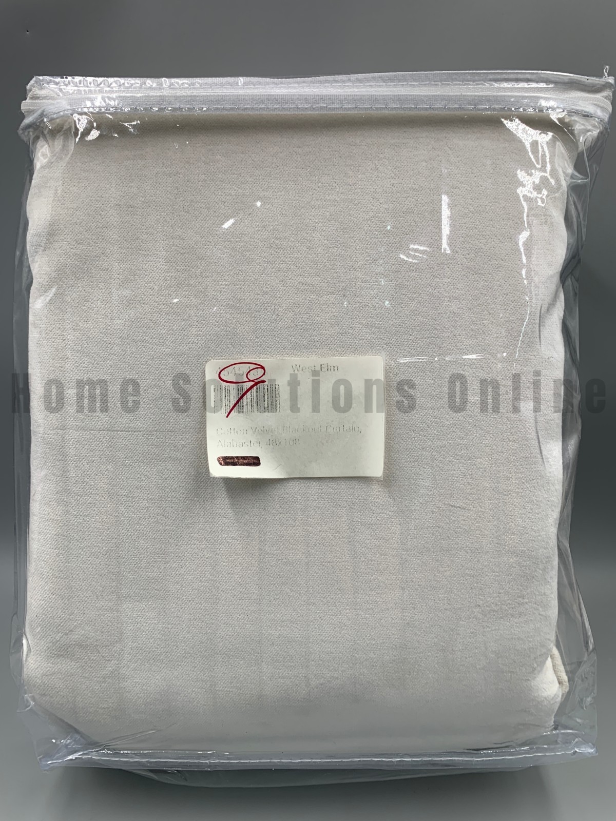West Elm Cotton Velvet Blackout Curtain Panel Drape Alabaster 48″ x 108″ #B1057