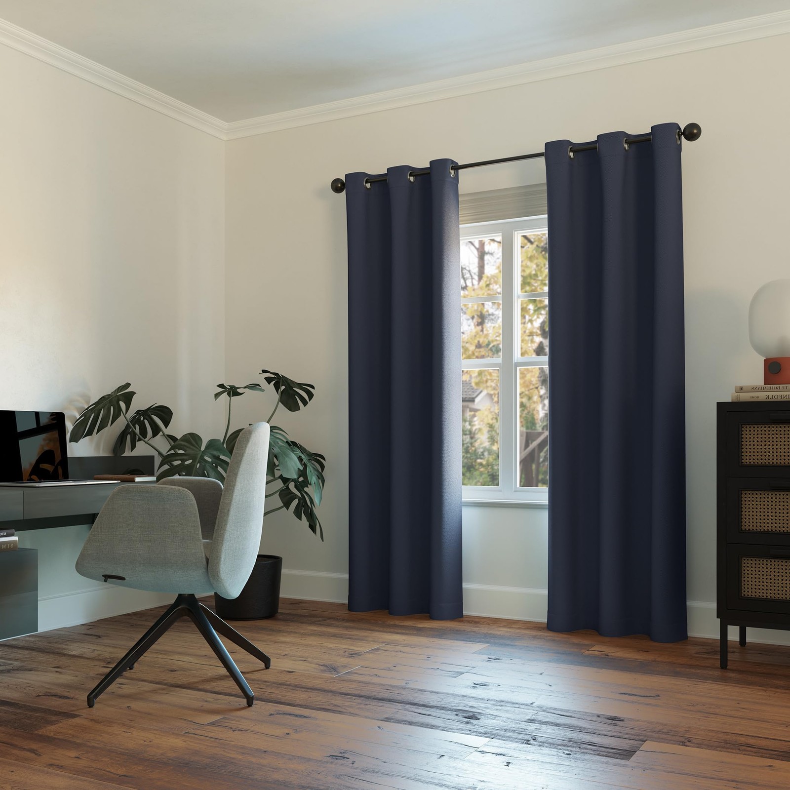 Energy Saving Blackout Grommet Curtain Panel 40″x54″ Navy Blue
