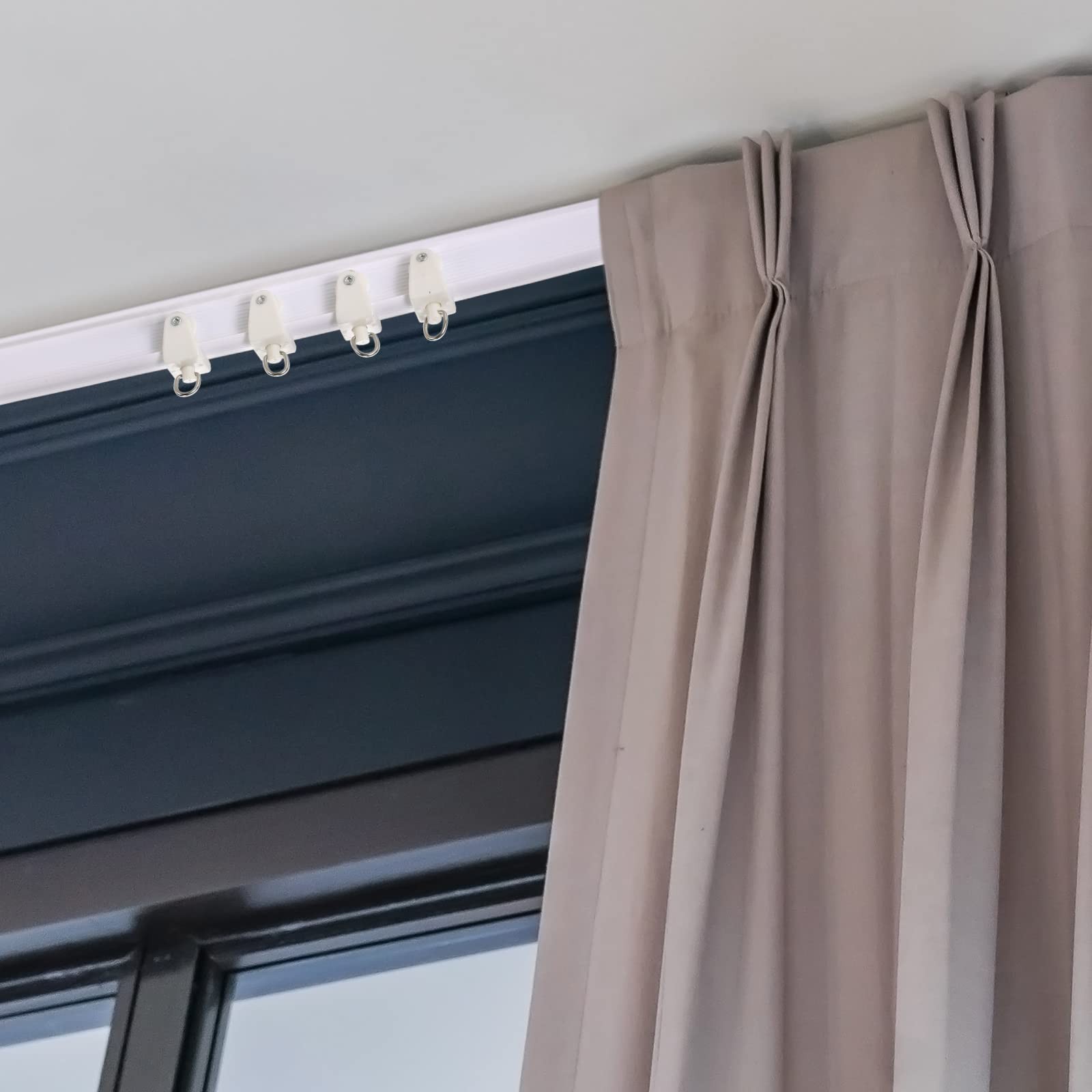 Jetec Curtain Tracks Ceiling Flexible Curtain Track Bendable Rail Curved Wall